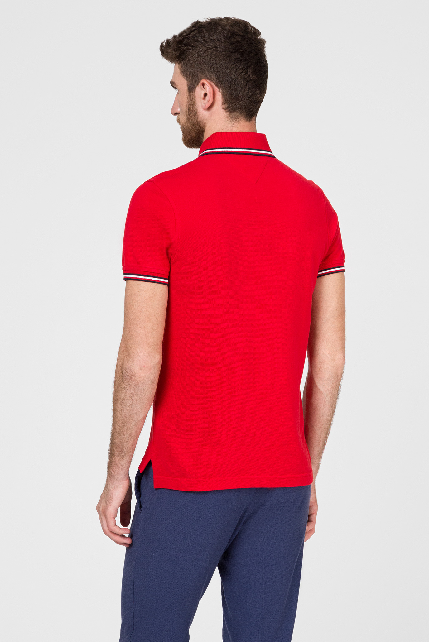 Мужское красное поло TIPPED SLIM 8