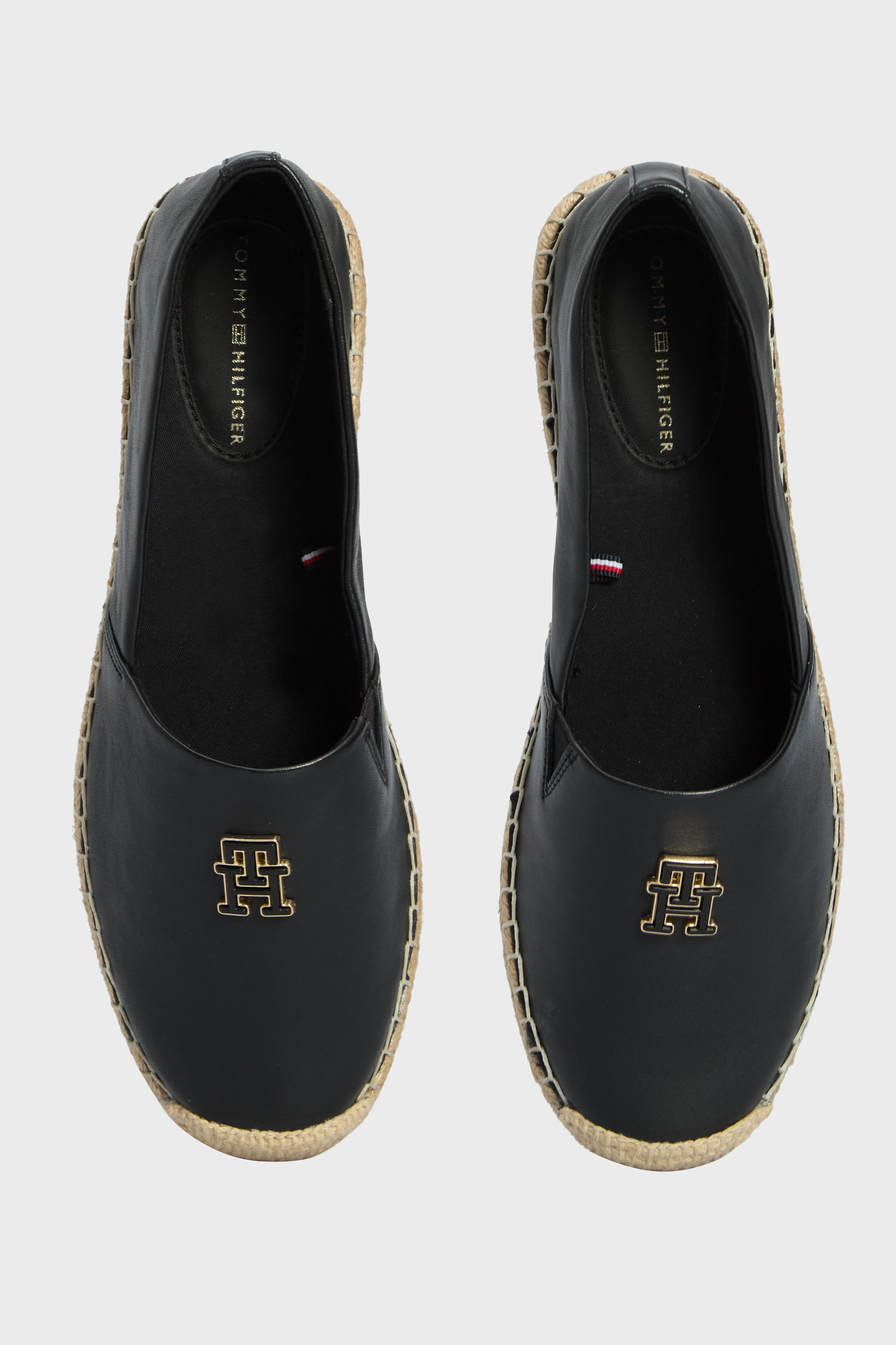 Женские черные кожаные эспадрильи TH LOGO LEATHER ESPADRILLE 4
