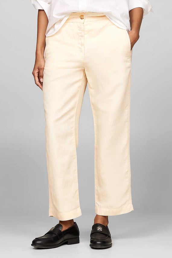 Штаны COTTON LINEN SLIM STRAIGHT PANT