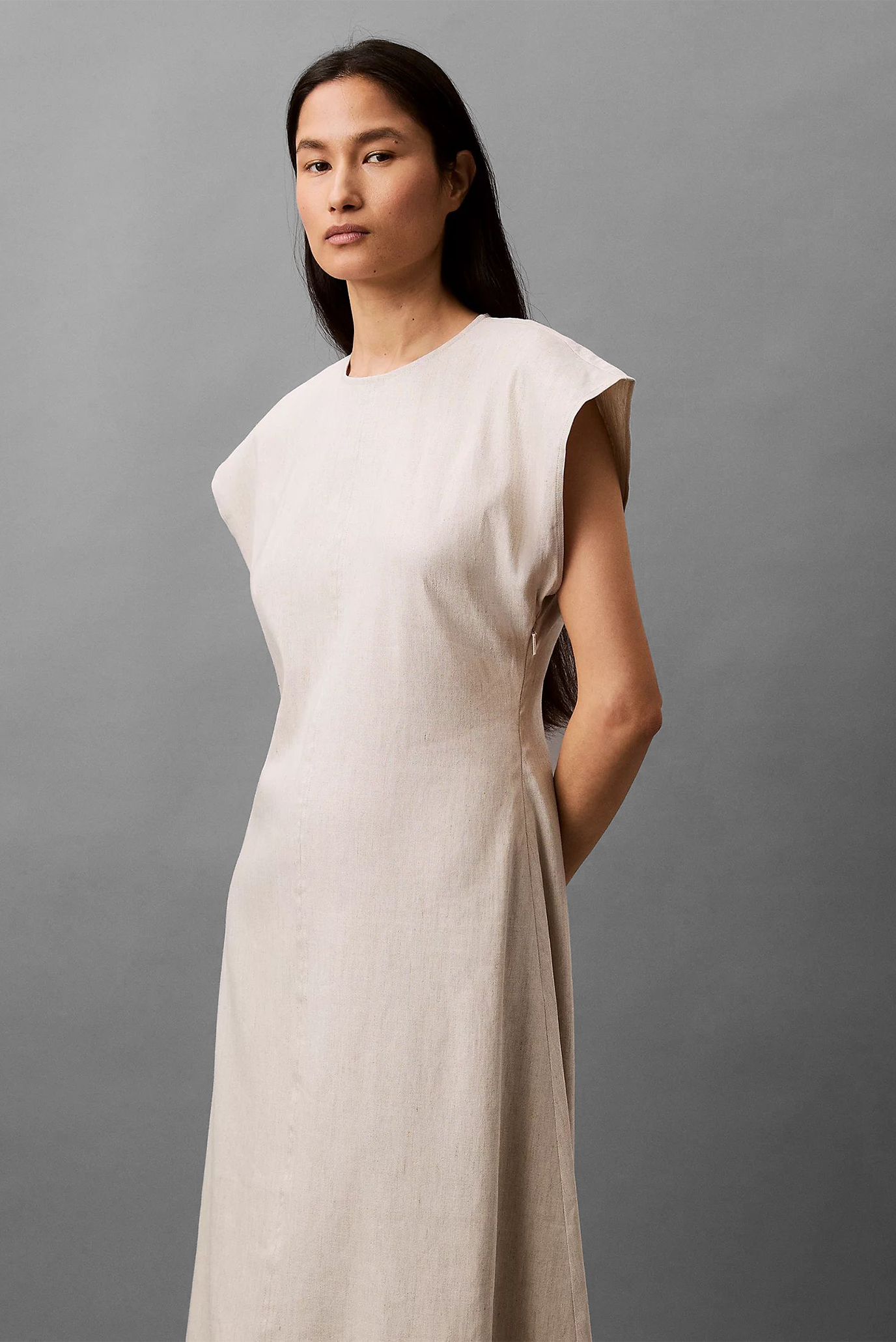 Платье STRETCH LINEN MIDI DRESS 4