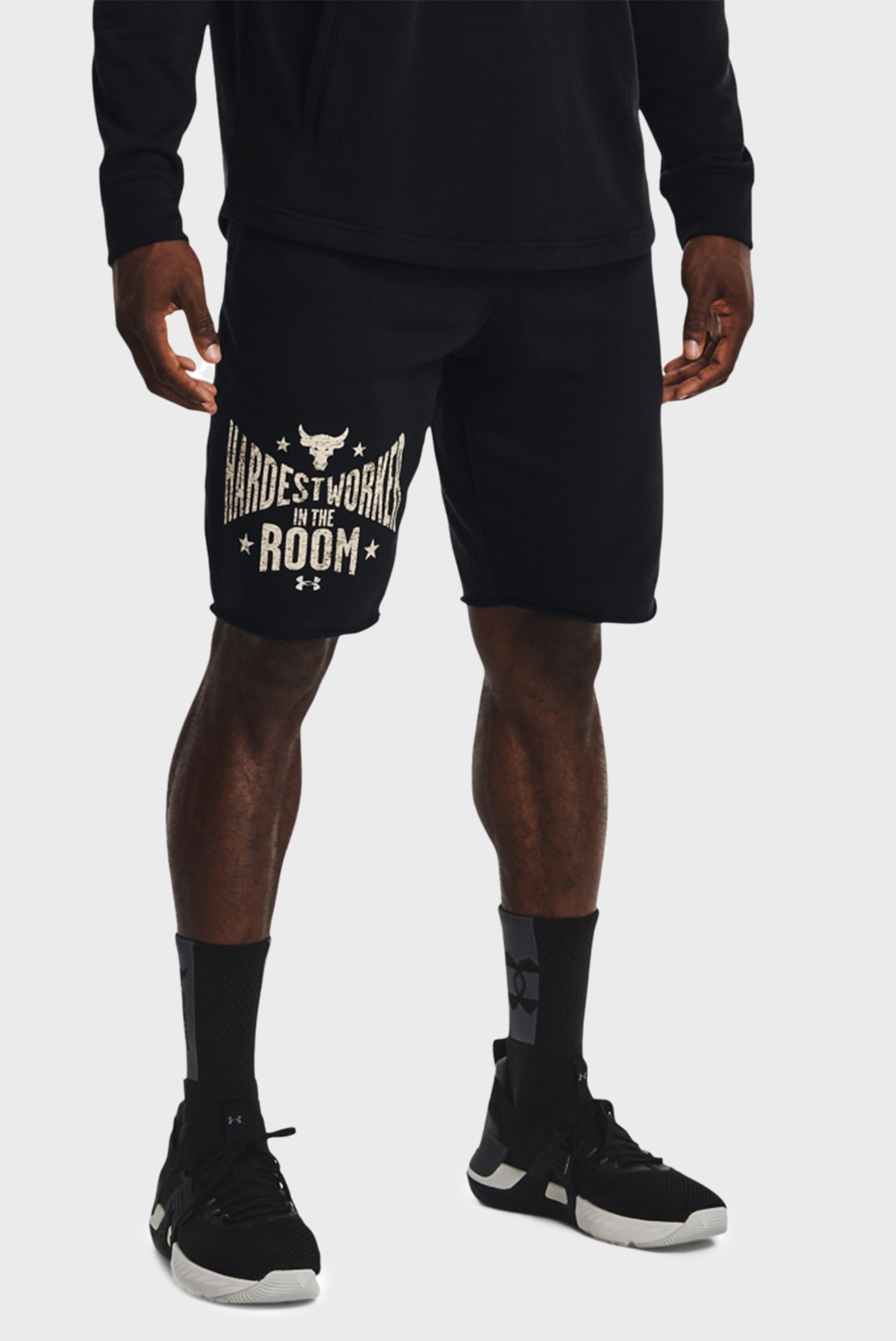 Мужские черные шорты UA Pjt Rock Terry Shorts 1