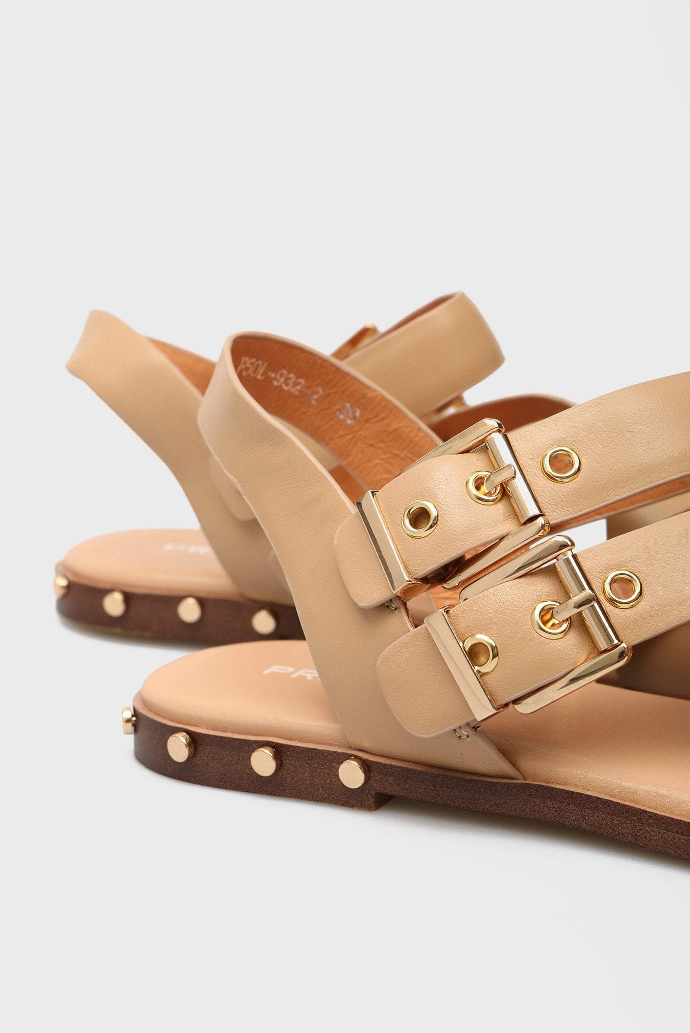 Женские бежевые кожаные сандалии Agate 5