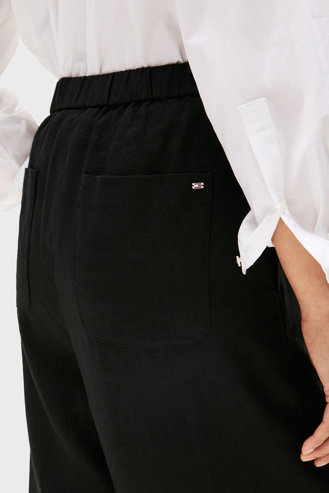 Женские черные льняные брюки ESSTommy Hilfiger Женские черные льняные брюки ESS 4