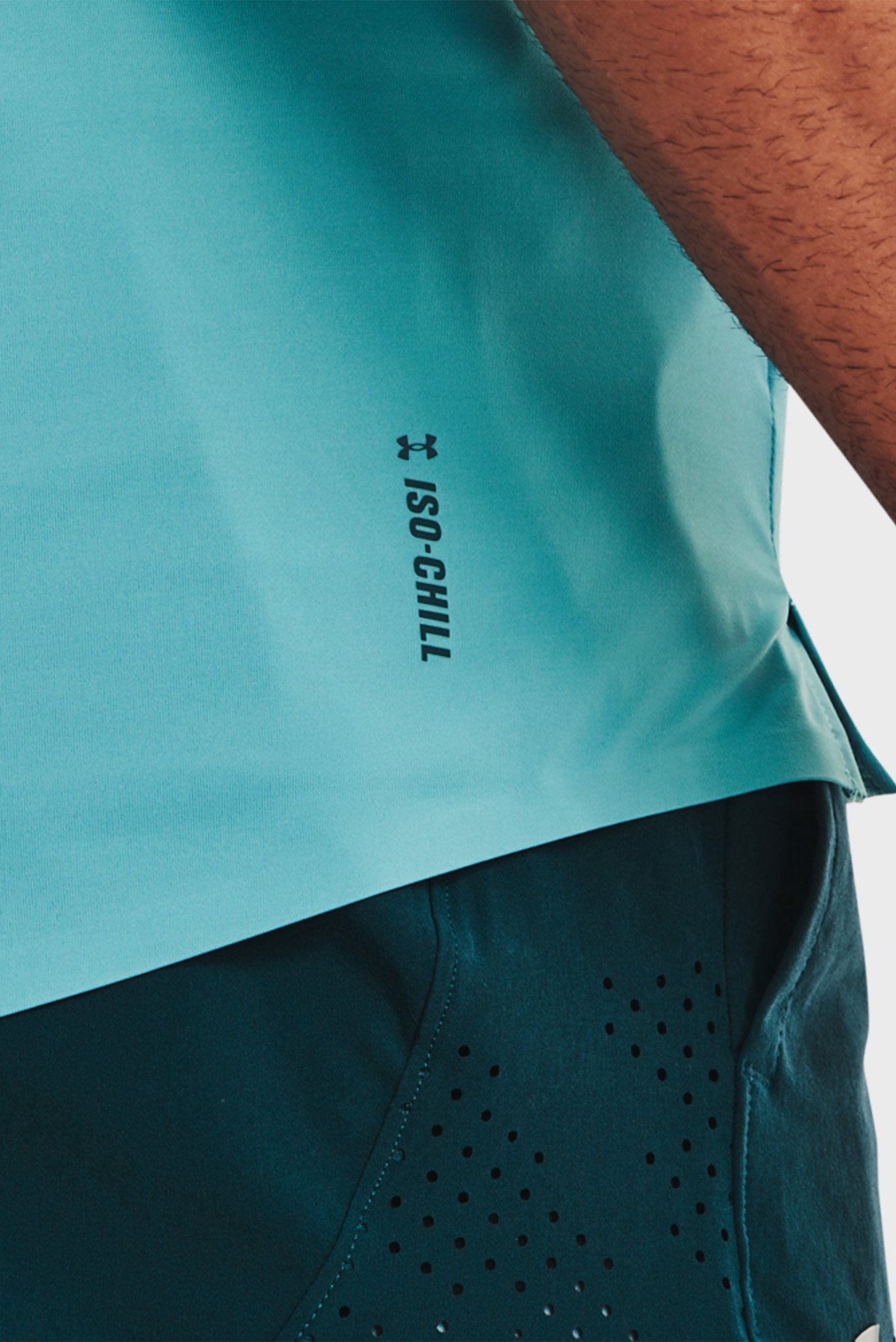 Мужская бирюзовая футболка UA HG IsoChill Perforated 14