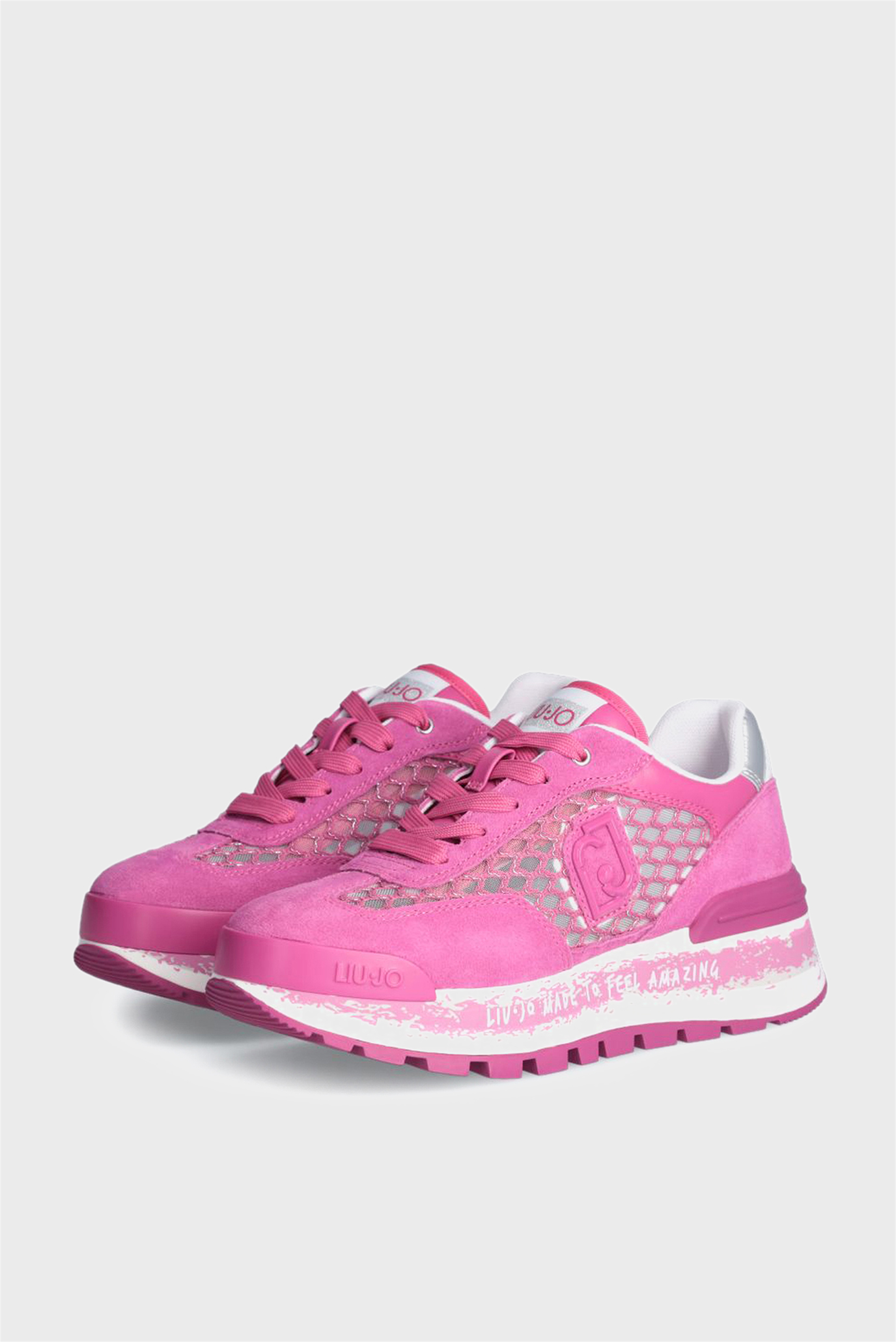 Кроссовки AMAZING 23 - SNEAKER COW SUEDE NET PINK SILVER 3