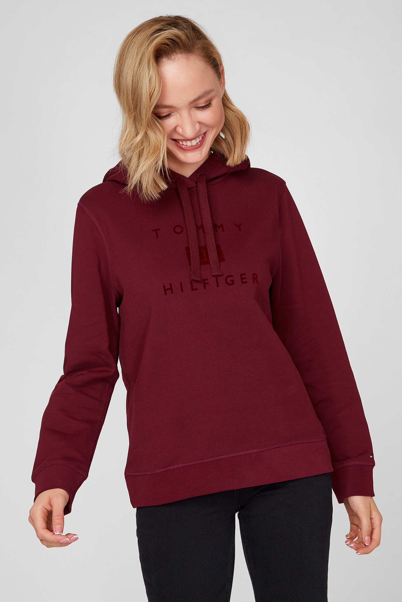 Женское бордовое худи REGULAR FLOCK 6