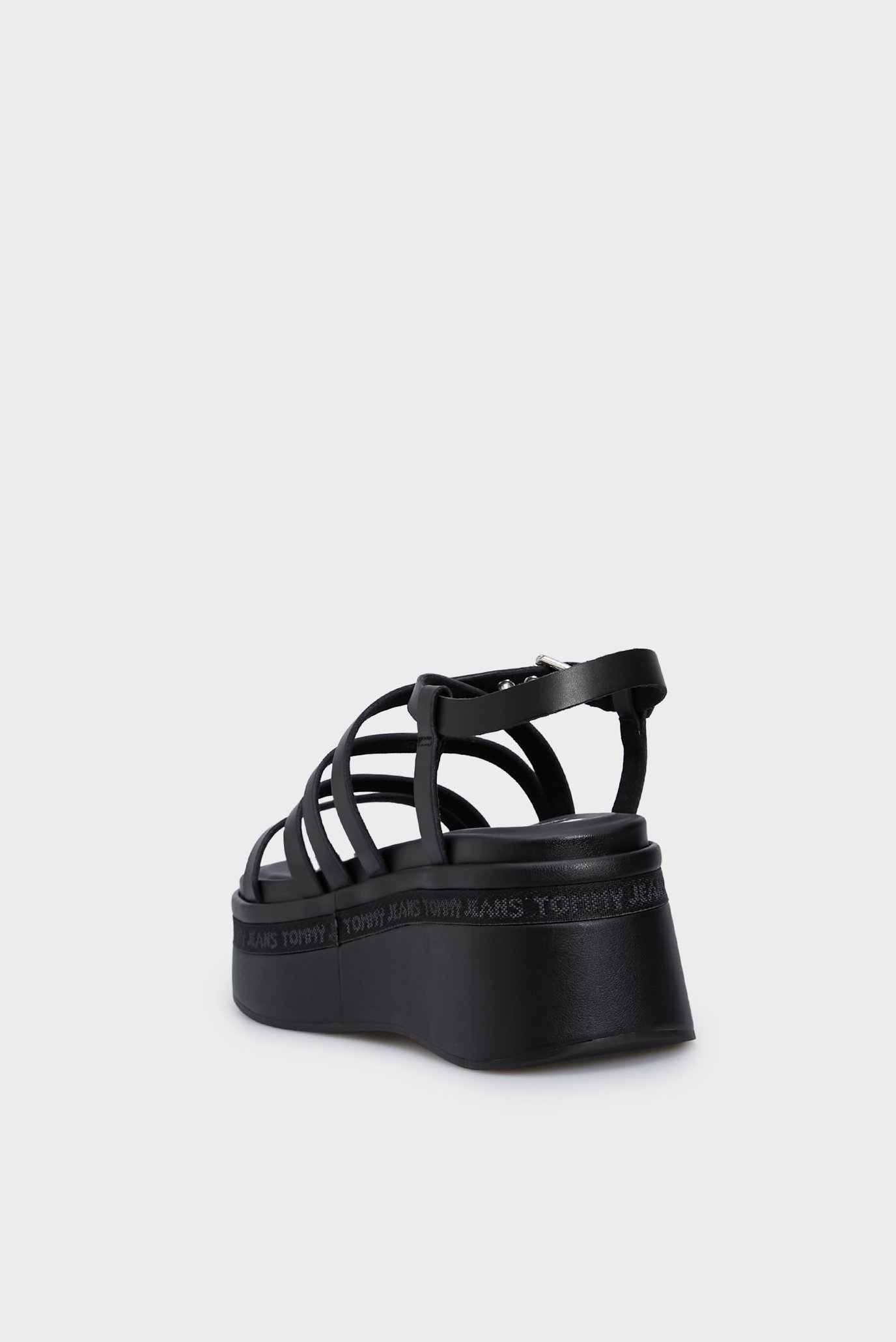 Женские черные кожаные босоножки TJW STRAPPY WEDGE SANDAL 5
