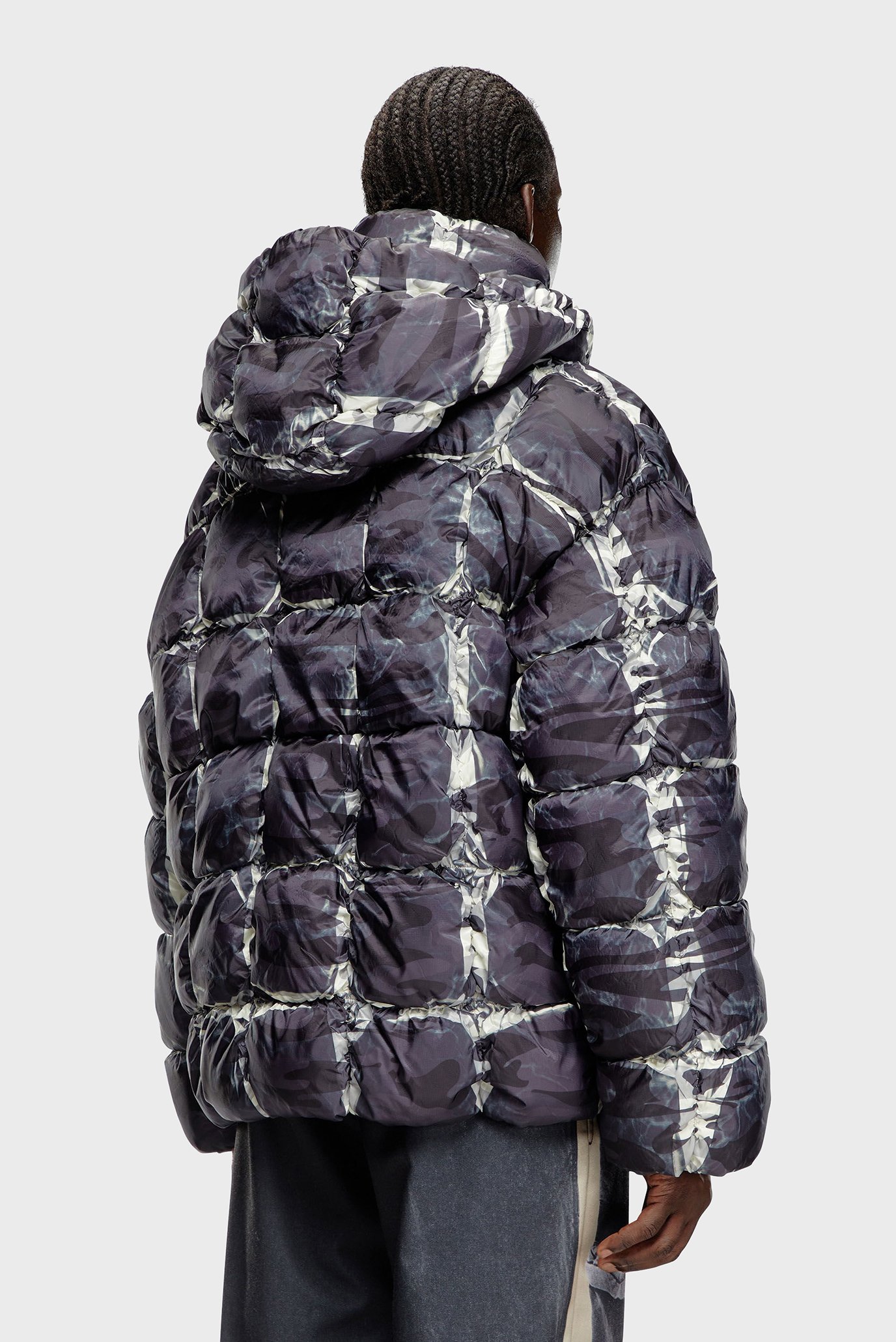 Мужская темно-синяя куртка с узором W-CLAUS-CAMU 3