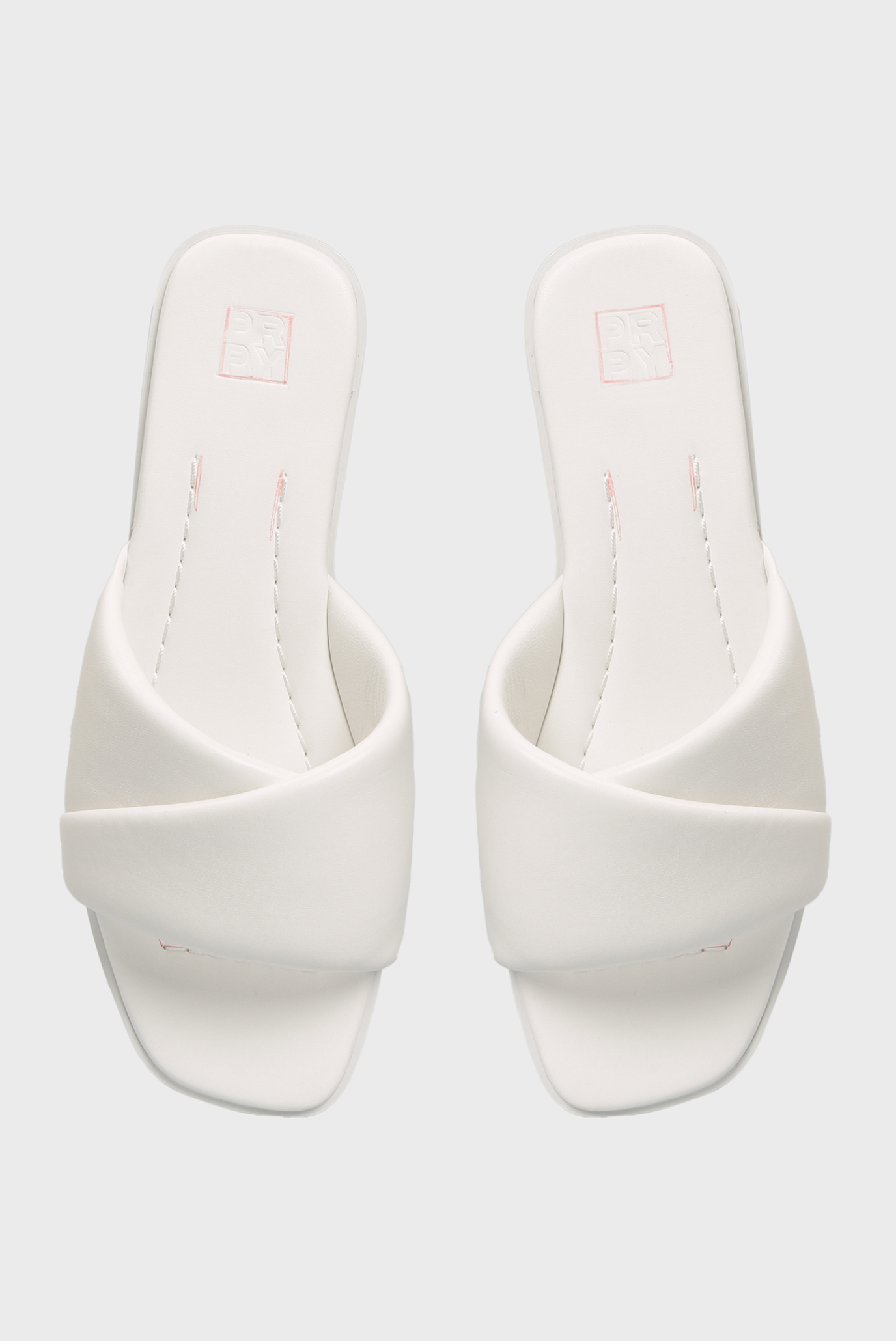 Женские белые кожаные слайдеры Vesna 8