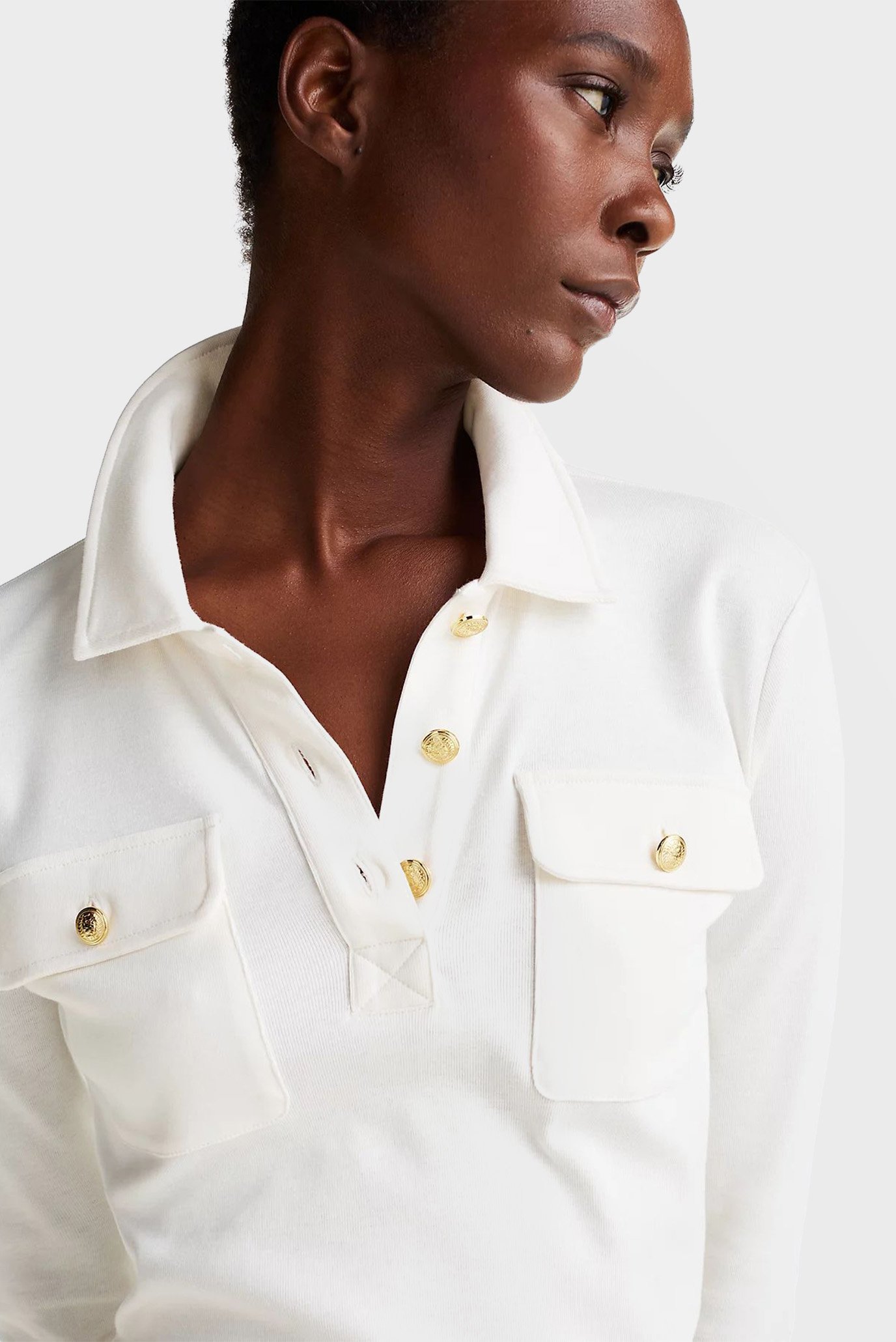 Поло с длинным рукавом SLIM GOLD BTN POLO LS 4