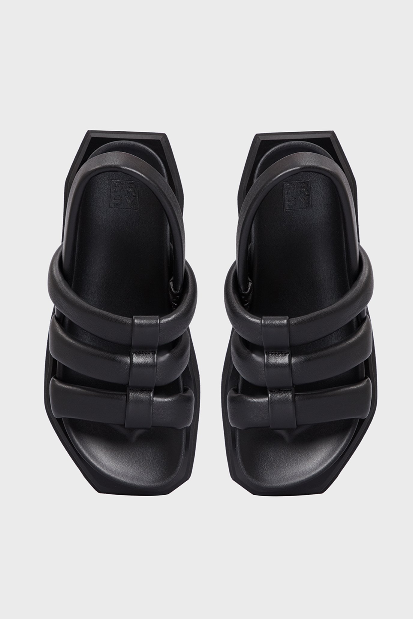 Женские черные кожаные сандалии Lenna 4