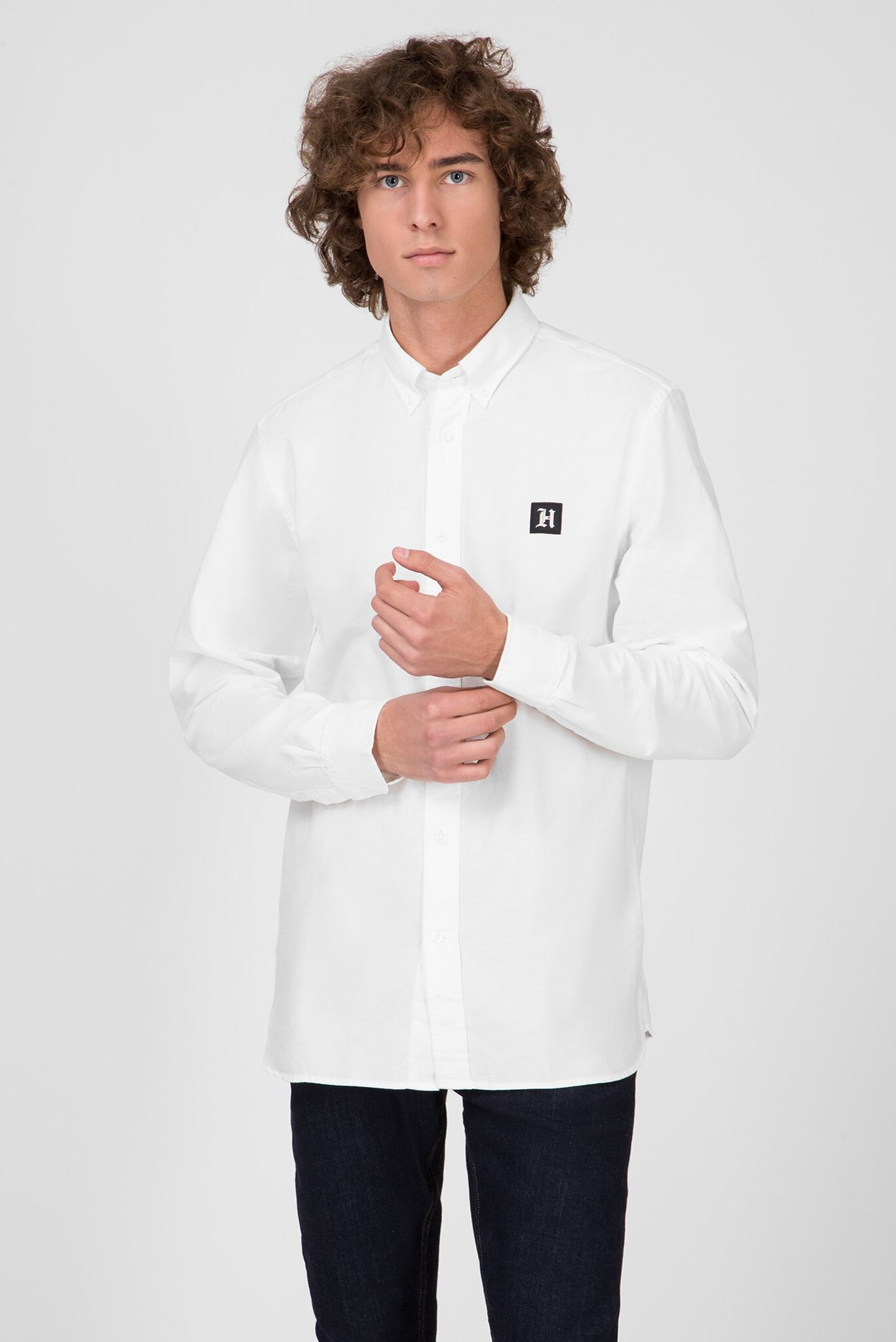 Мужская белая рубашка LEWIS HAMILTON CLASSIC OXFORD 1