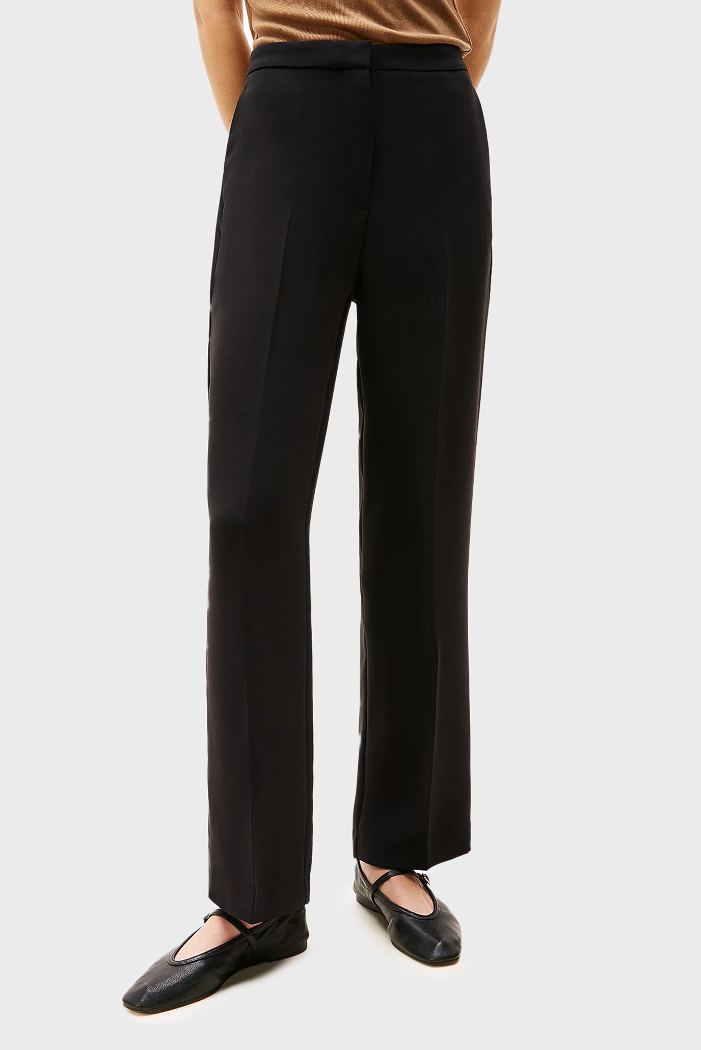 Женские черные брюки CREPE RELAXED STRAIGHT PANT 1