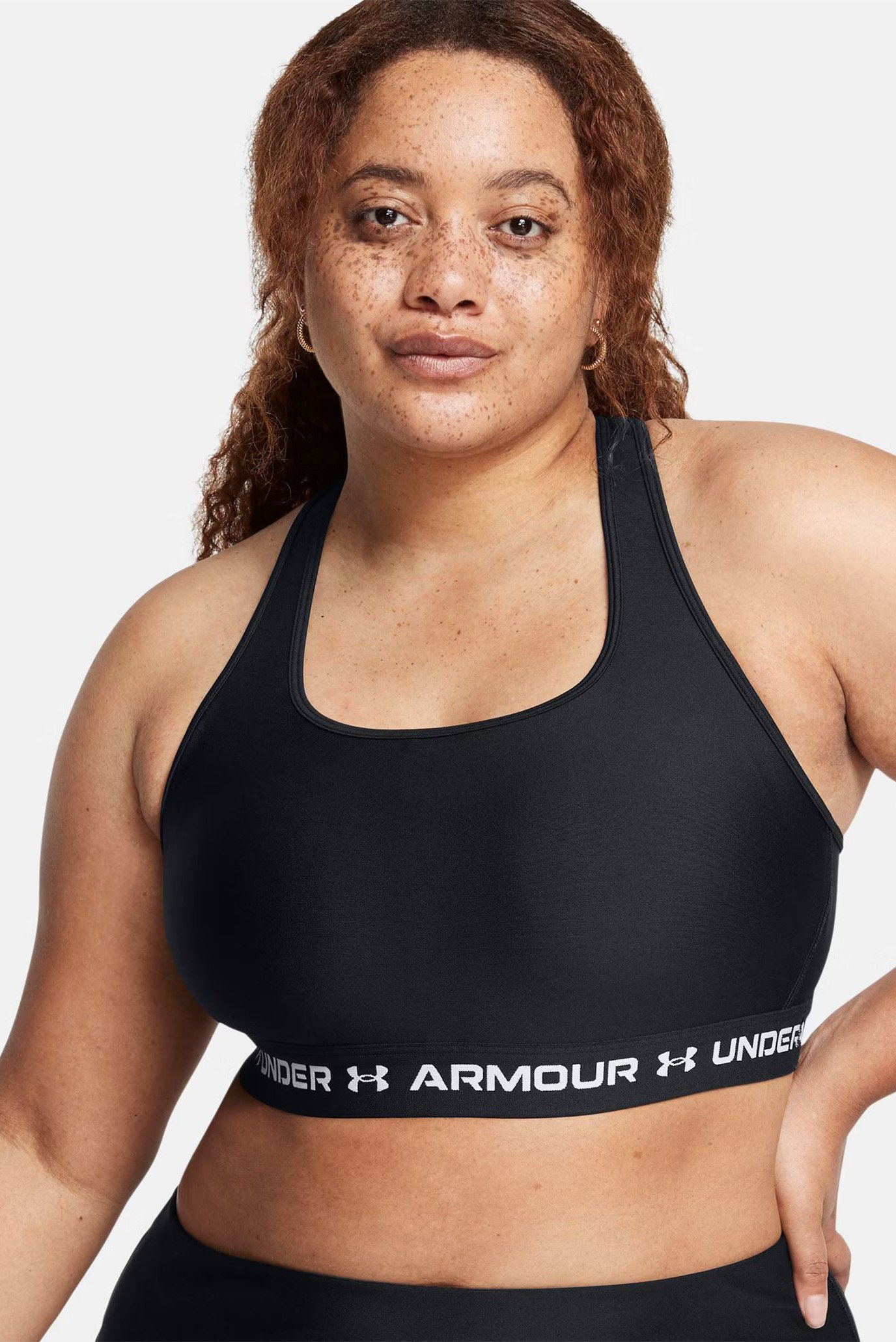 Женский черный топ UA Crossback Mid Bra 7