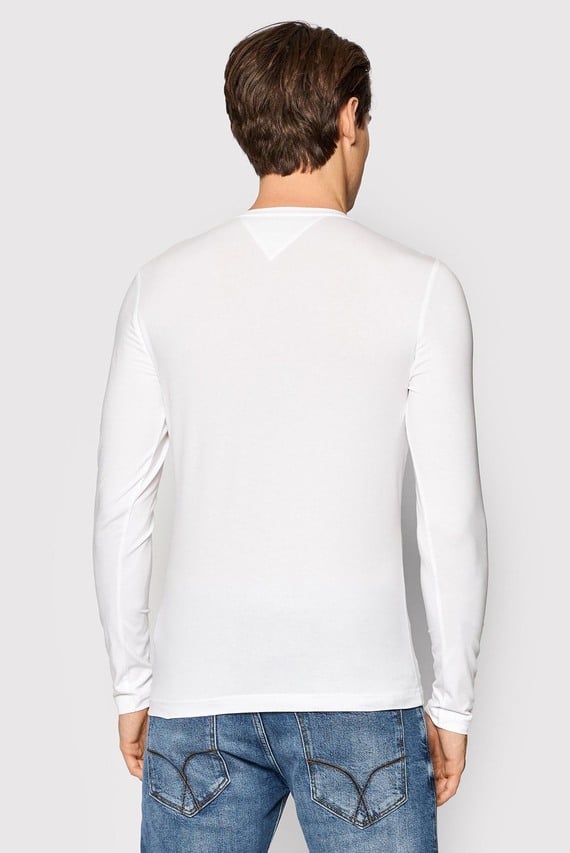 Мужской белый лонгслив STRETCH SLIM FIT LONG SLEEVE TEE