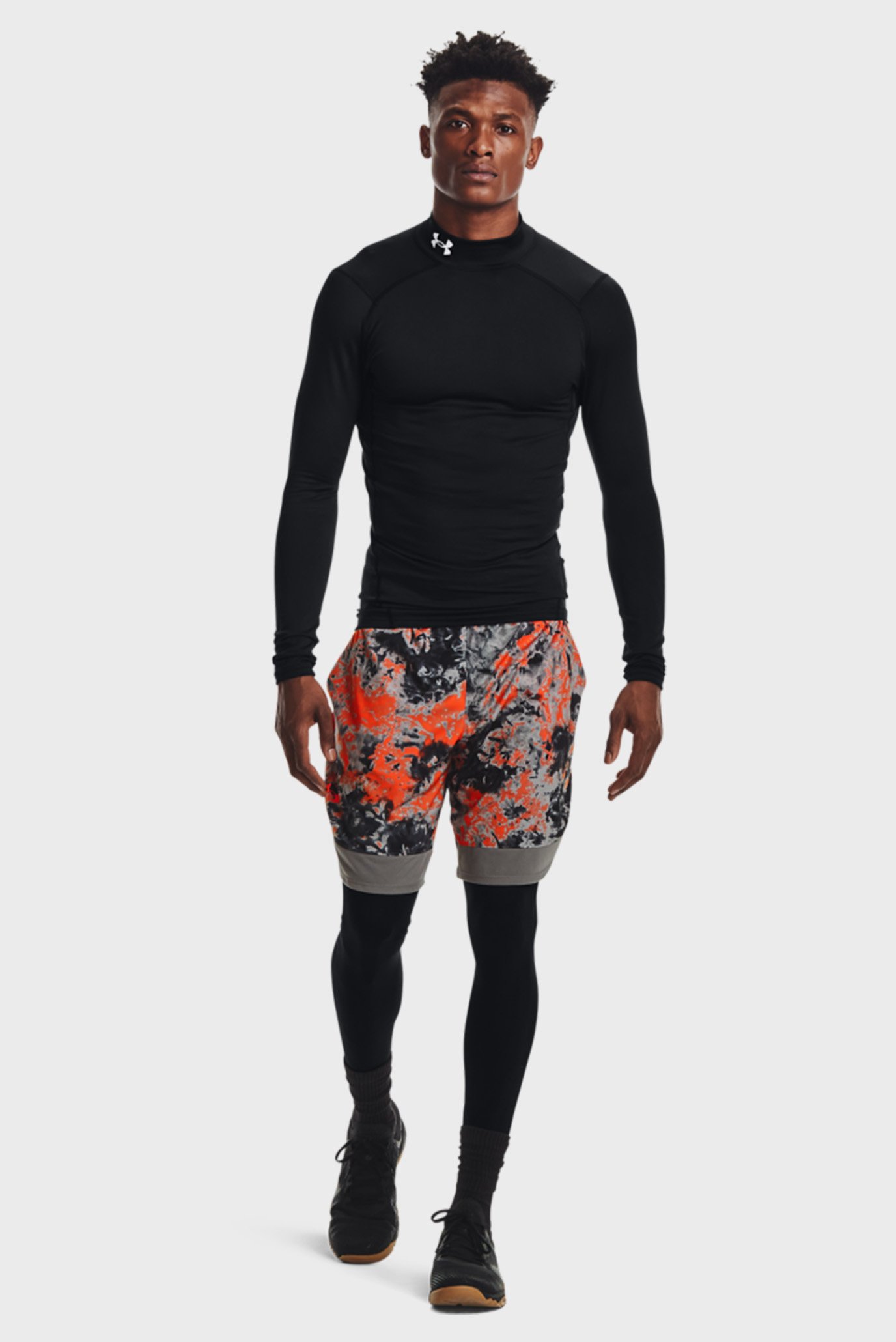 Мужской черный термореглан UA CG Armour Comp Mock 2