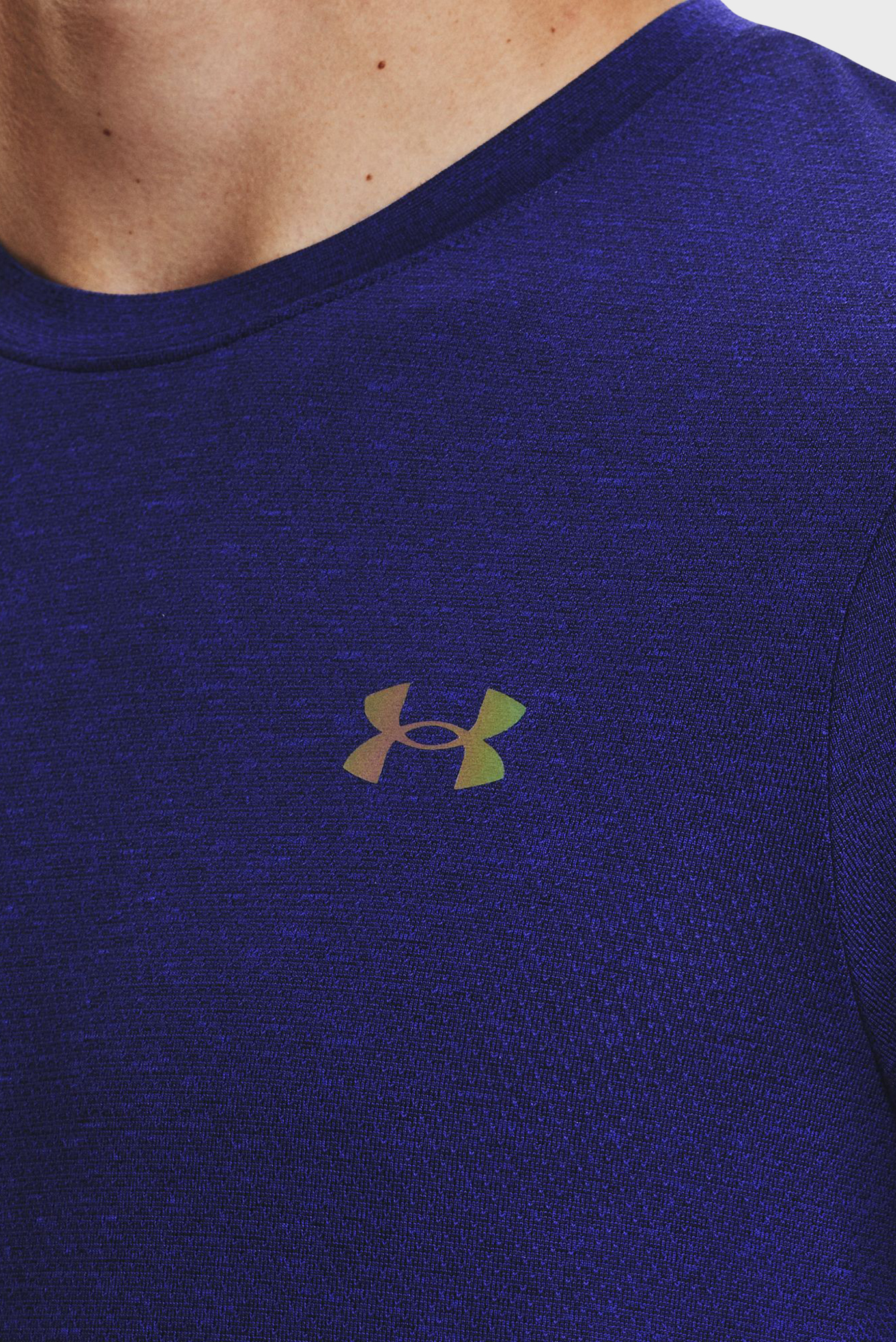 Мужская темно-синяя футболка UA Rush Seamless Legacy SS 6