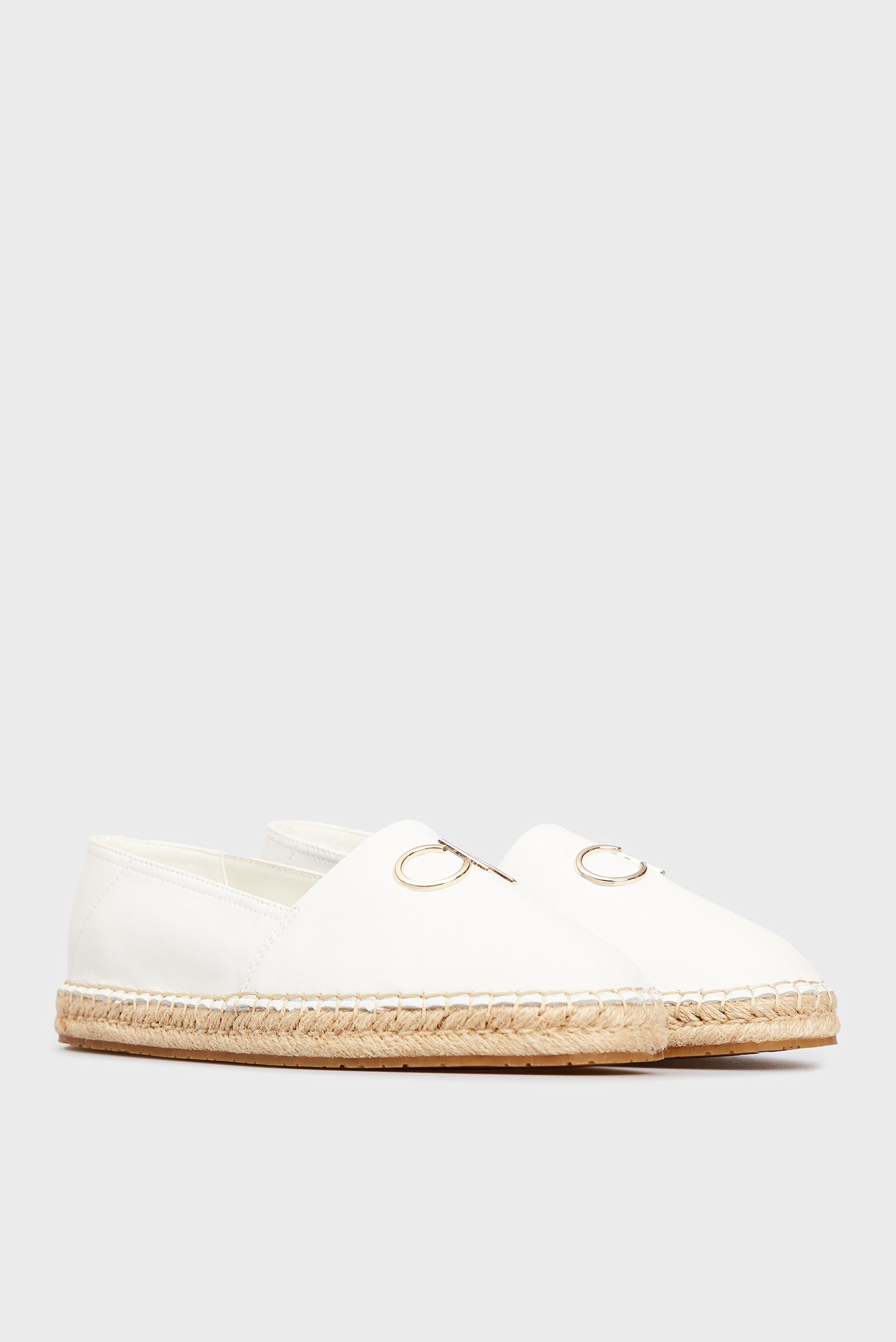 Женские белые кожаные эспадрильи 3
