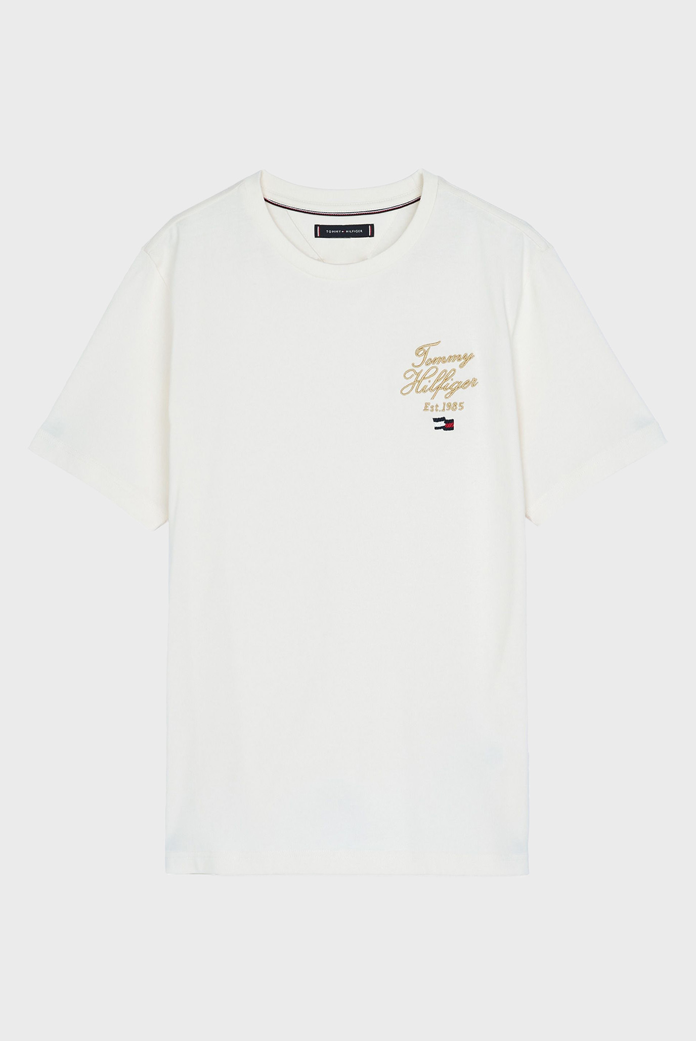 Мужская белая футболка SCRIPT HILFIGER 5