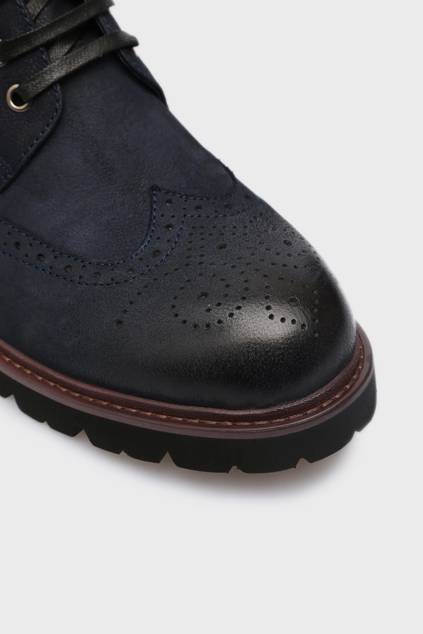 Мужские синие кожаные ботинки 9