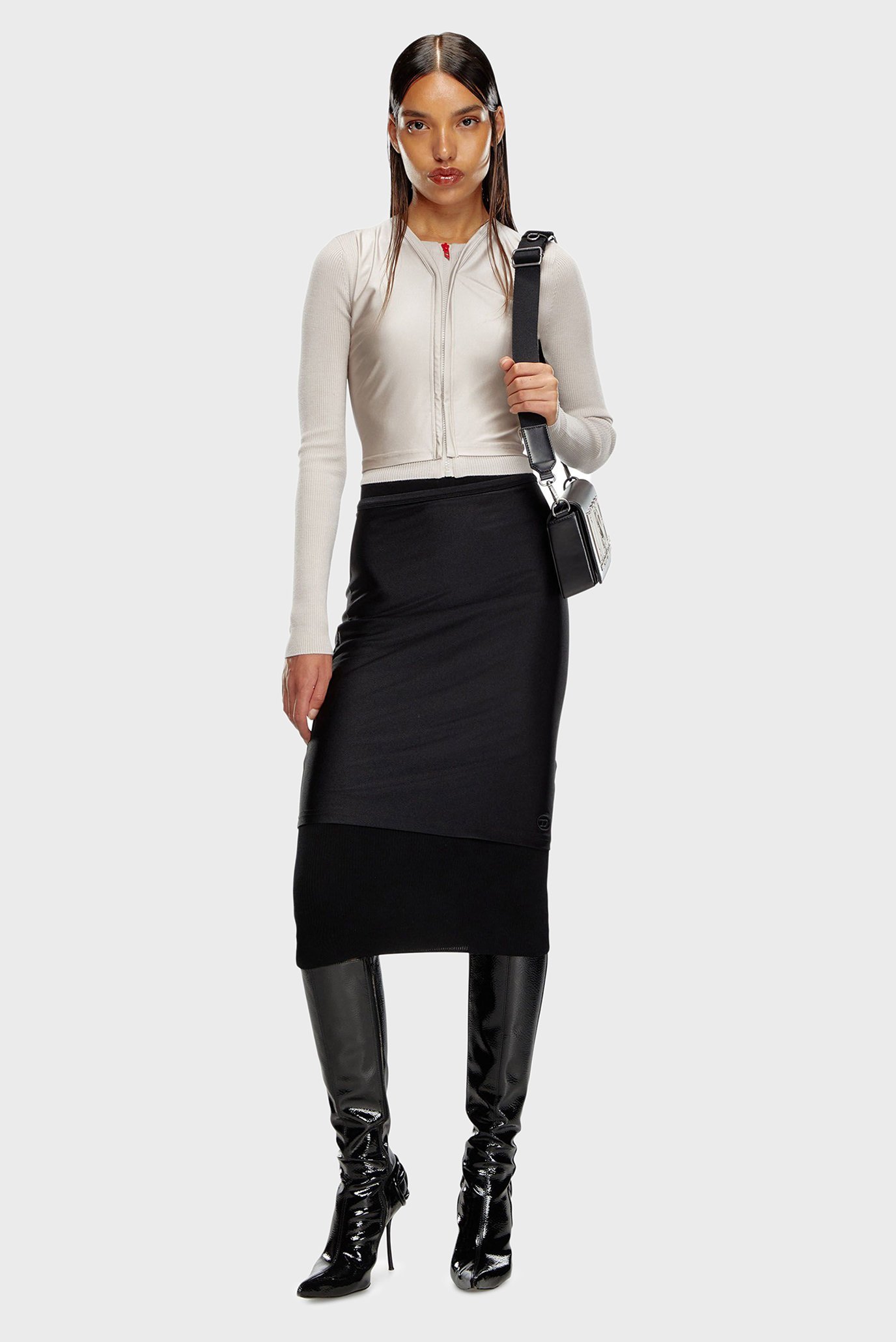 Женский пудровый шерстяной кардиган M-ROS MAGLIA 2