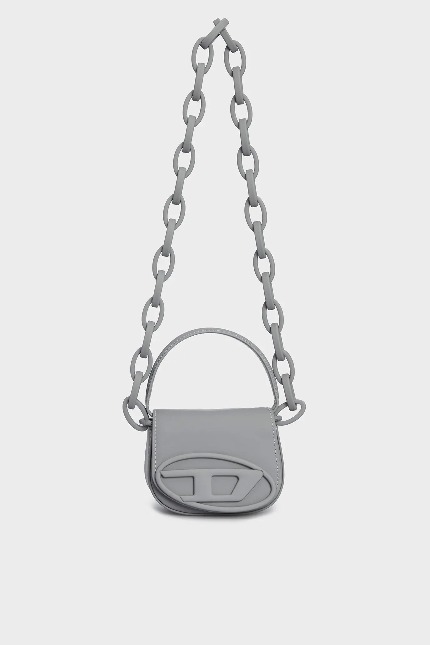 Женская серая кожаная сумка 1DR 2