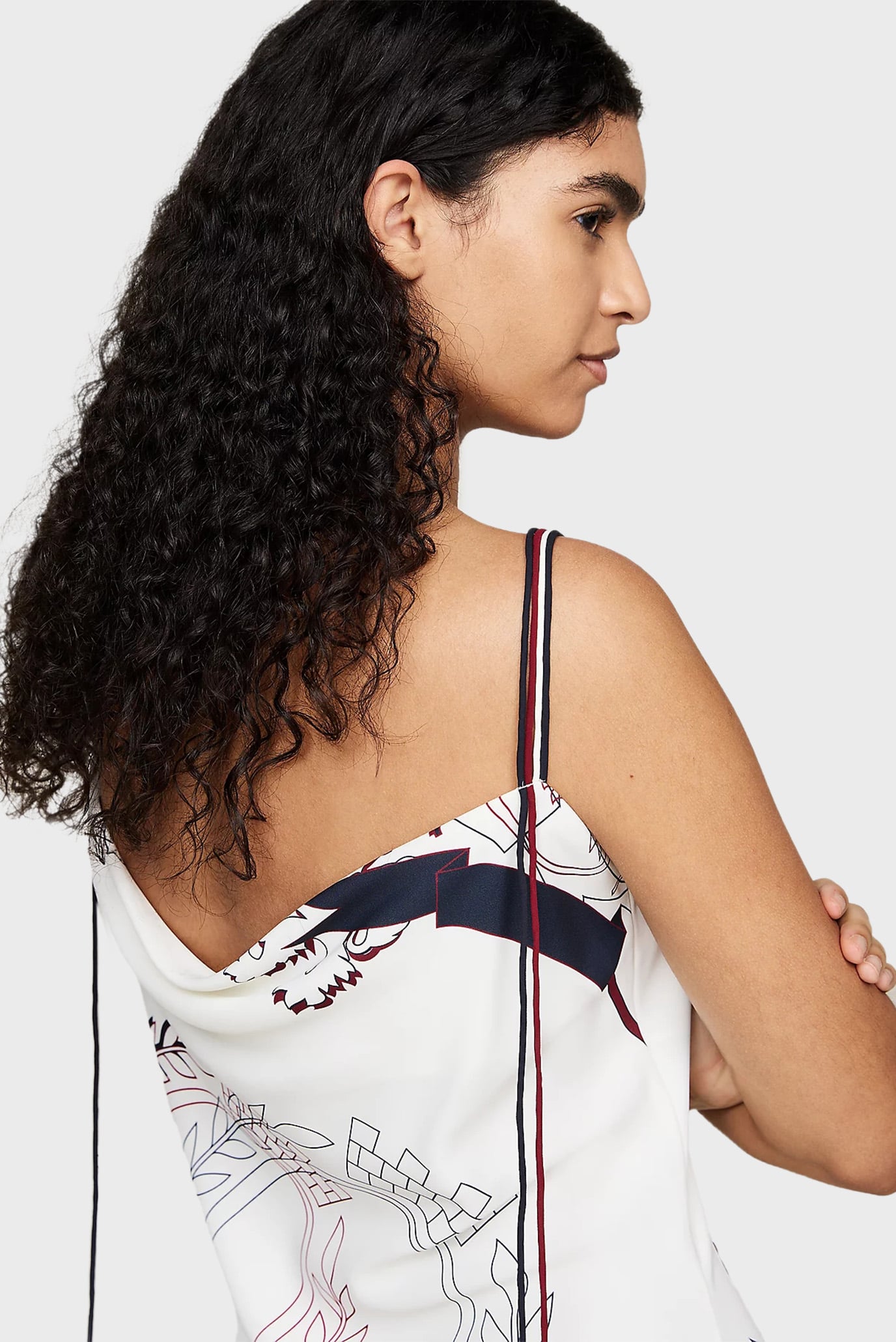 Женское белое платье с узором THC SLICED CREST SLIP DRESS 5