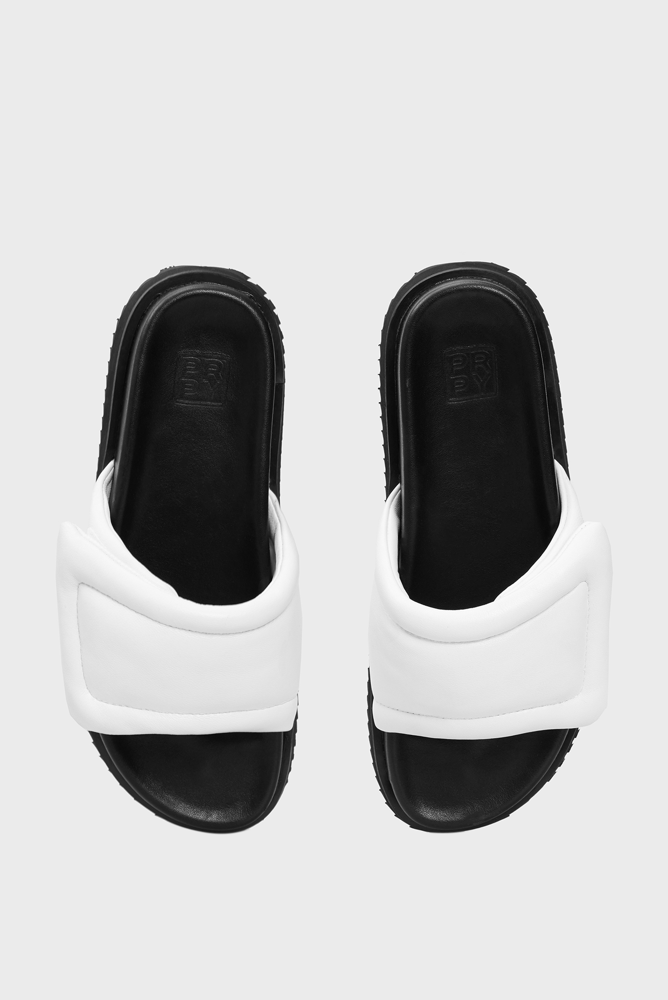 Женские белые кожаные слайдеры Kseniya 10