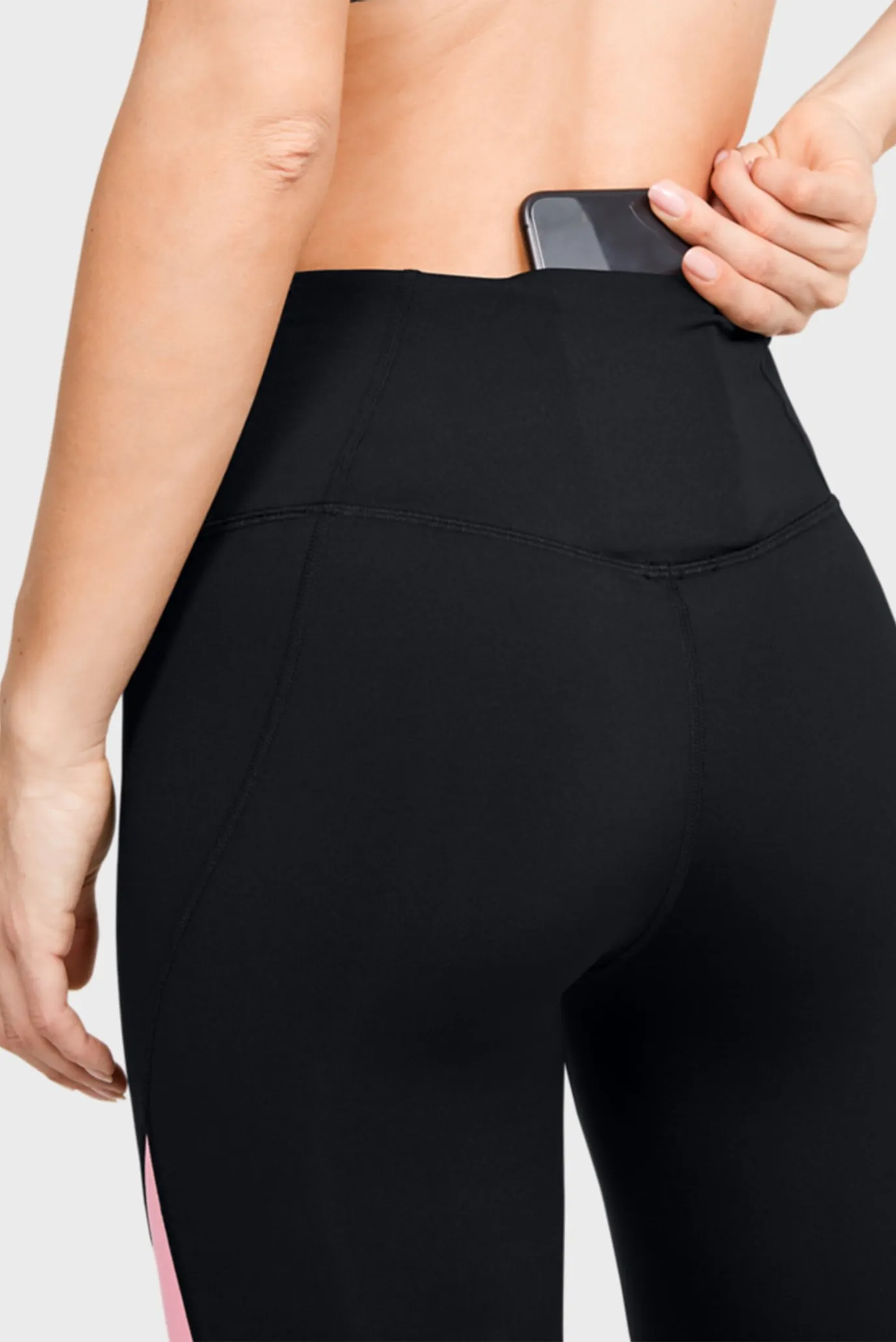 Женские черные тайтсы UA Rush Print Color Block Leggings 3