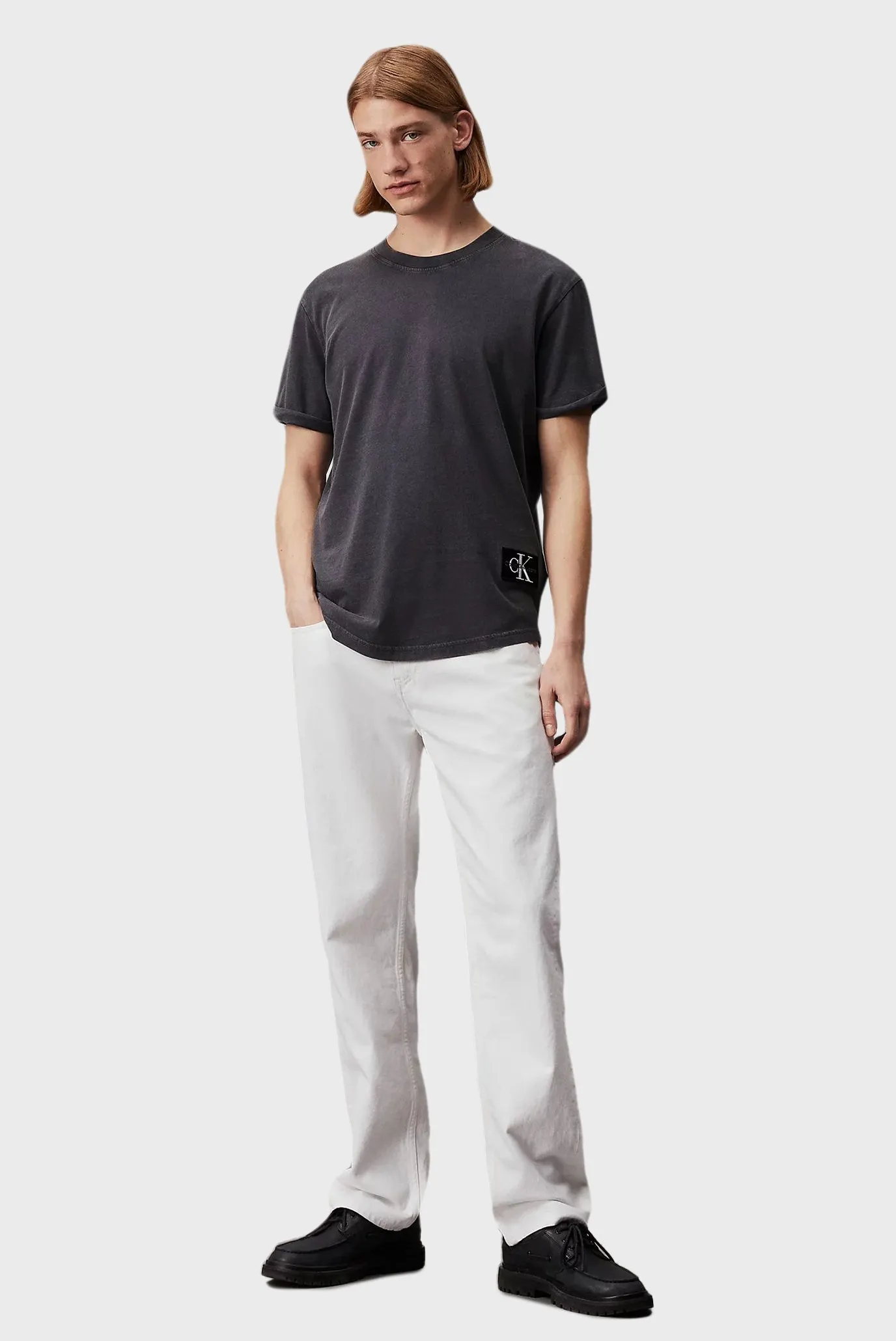 Мужская темно-серая футболка WASHED MONOLOGO BADGE TEE 2