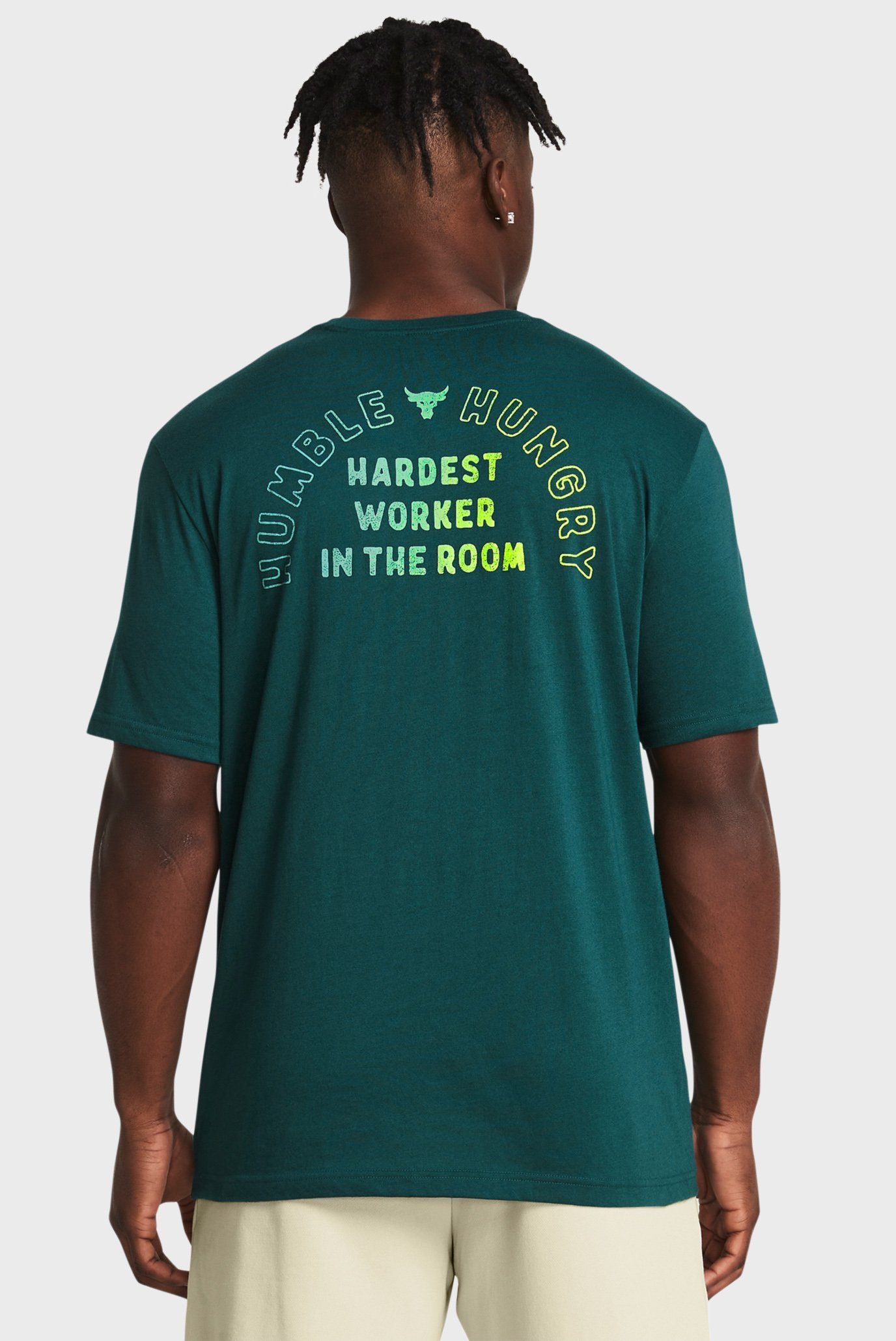 Мужская зеленая футболка UA Pjt Rck H&H Graphc SS 2