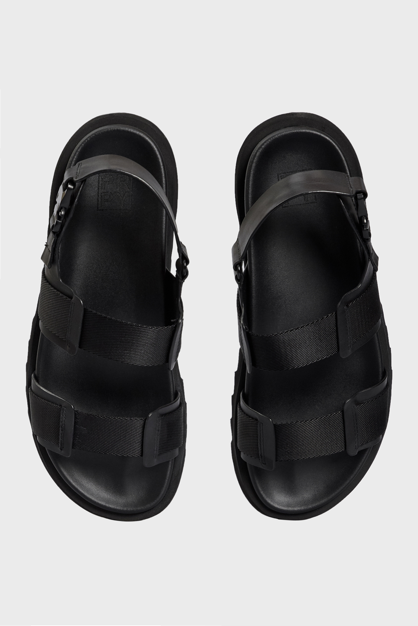 Мужские черные кожаные сандалии 9