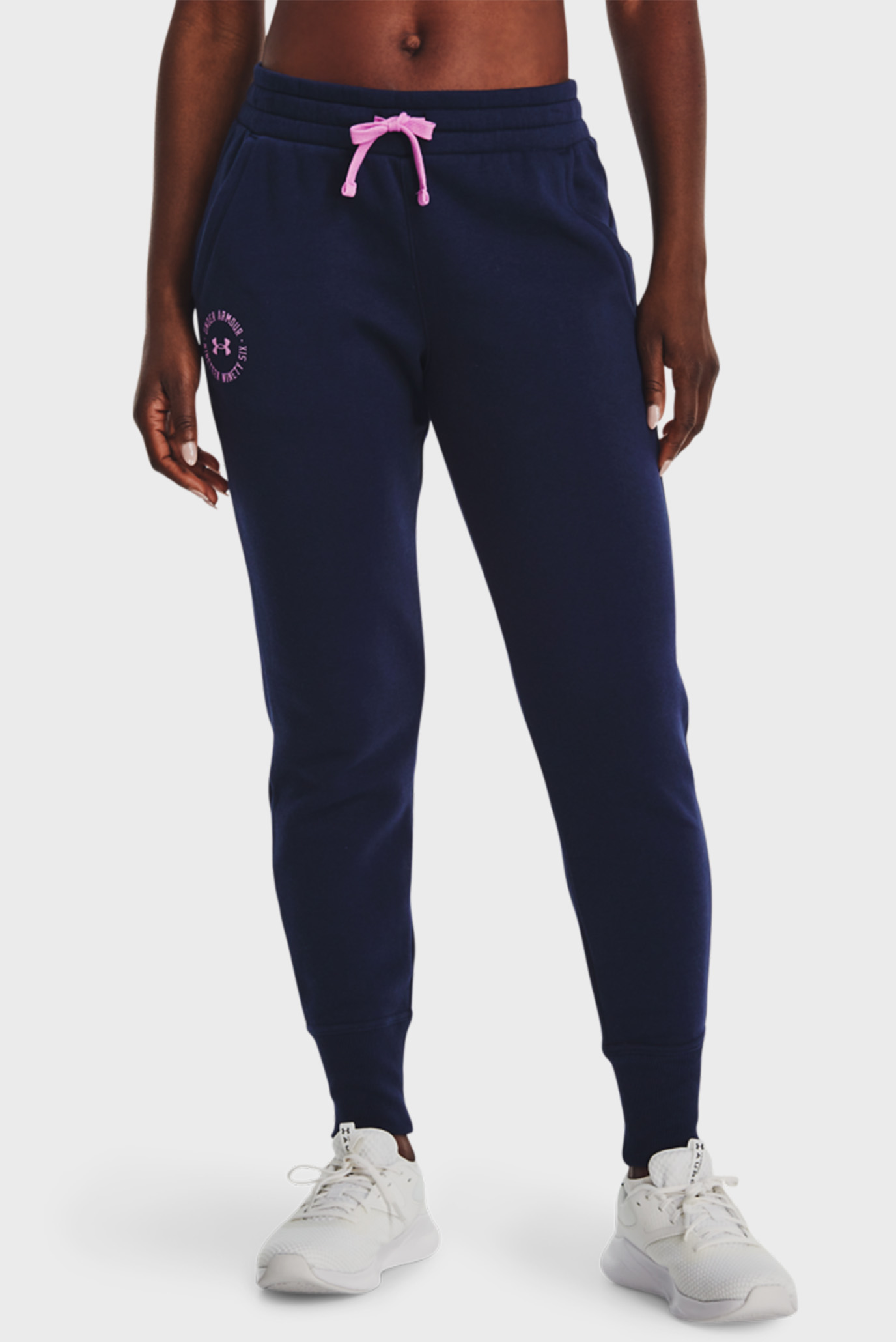 Женские темно-синие спортивные брюки Rival Fleece Crest Joggers-NVY 1
