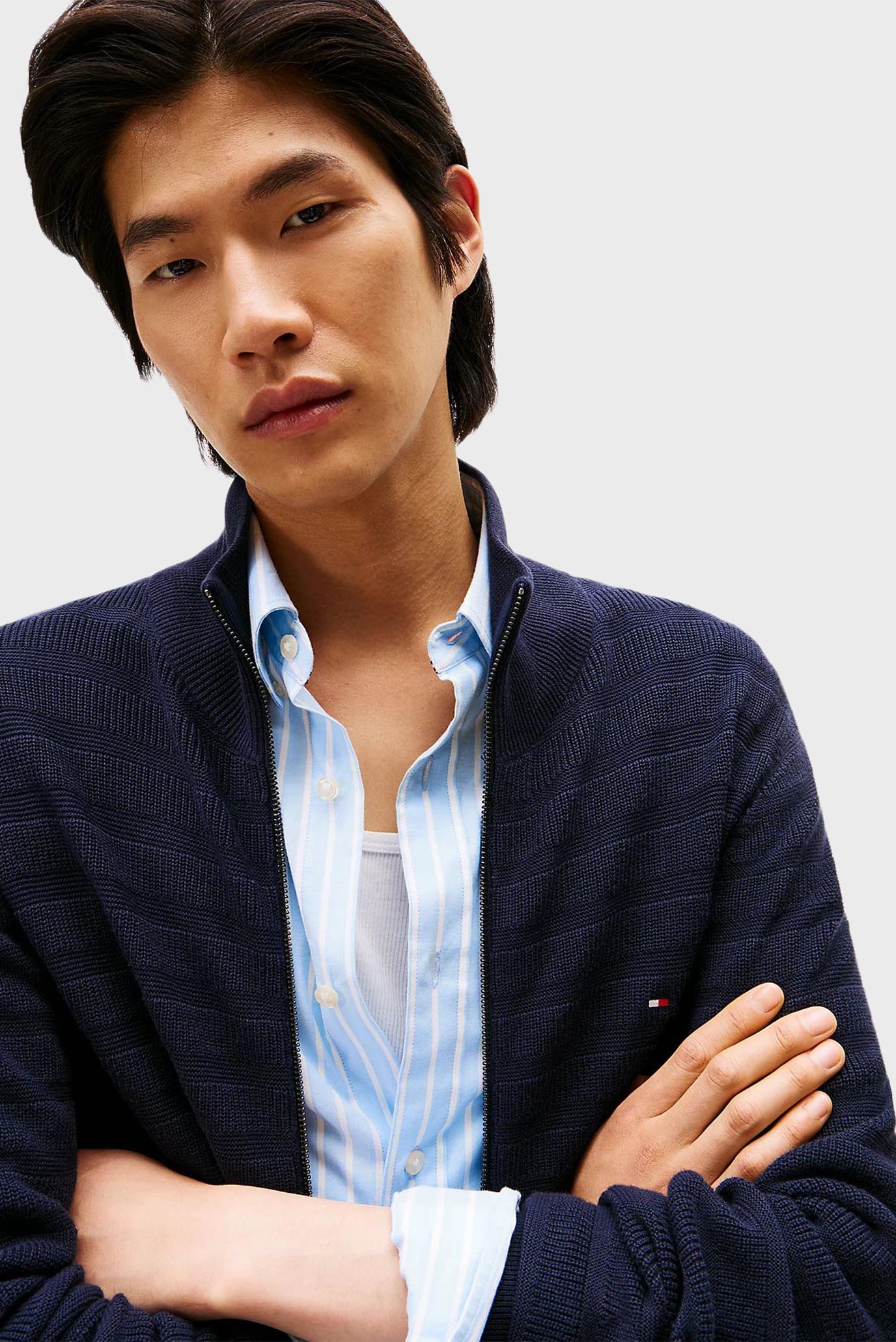 Кардиган/STRIPE STRUCTURE ZIP THRU 4