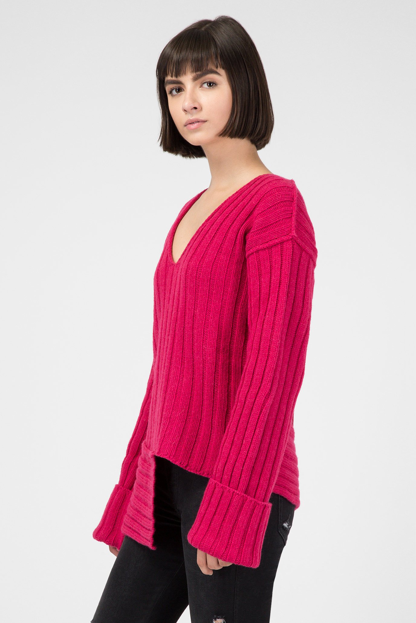 Женский черный пуловер 7