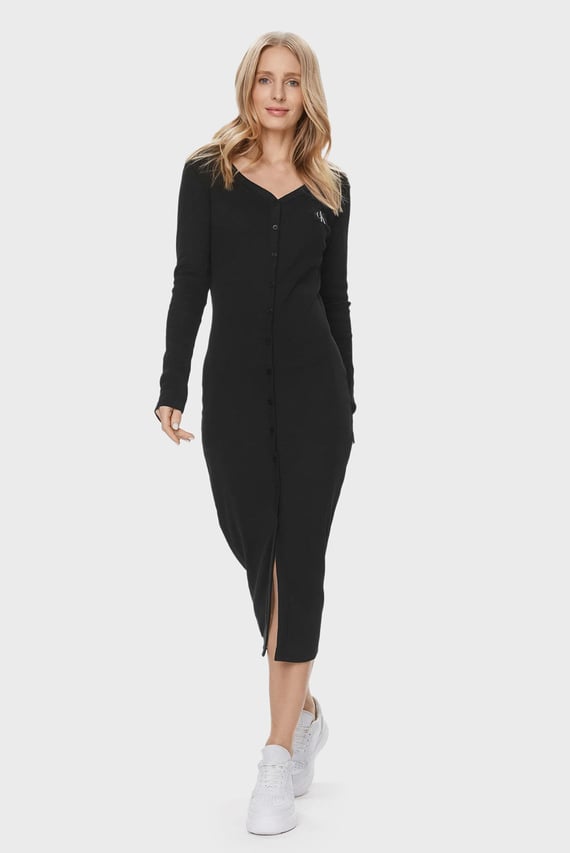 Платье LABEL LONG SLEEVE RIB DRESS Calvin Klein Jeans Платье LABEL LONG SLEEVE RIB DRESS Calvin Klein Jeans