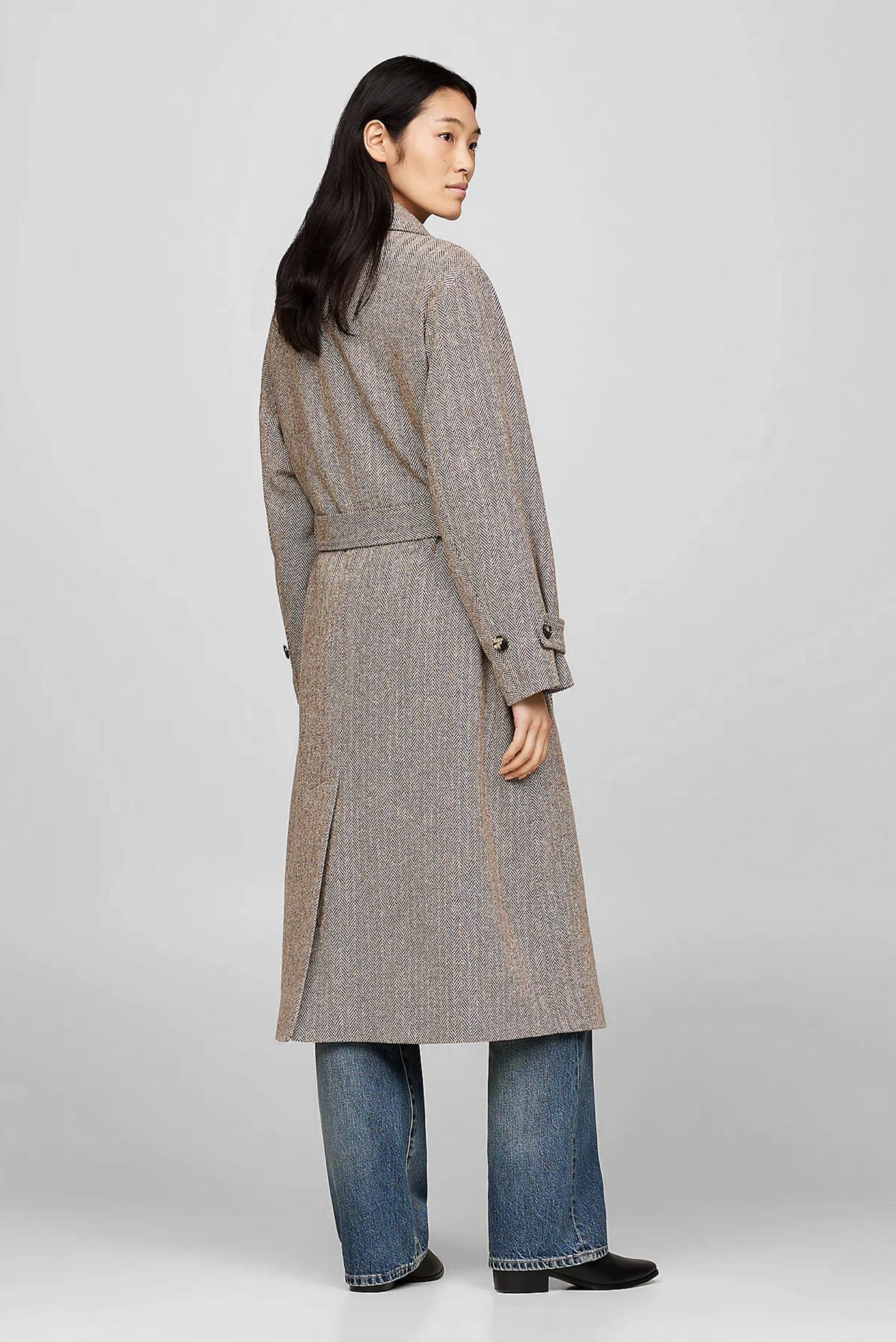 Женское шерстяное пальто с узором  RLX WOOL HERRINGBONE BELTED 2