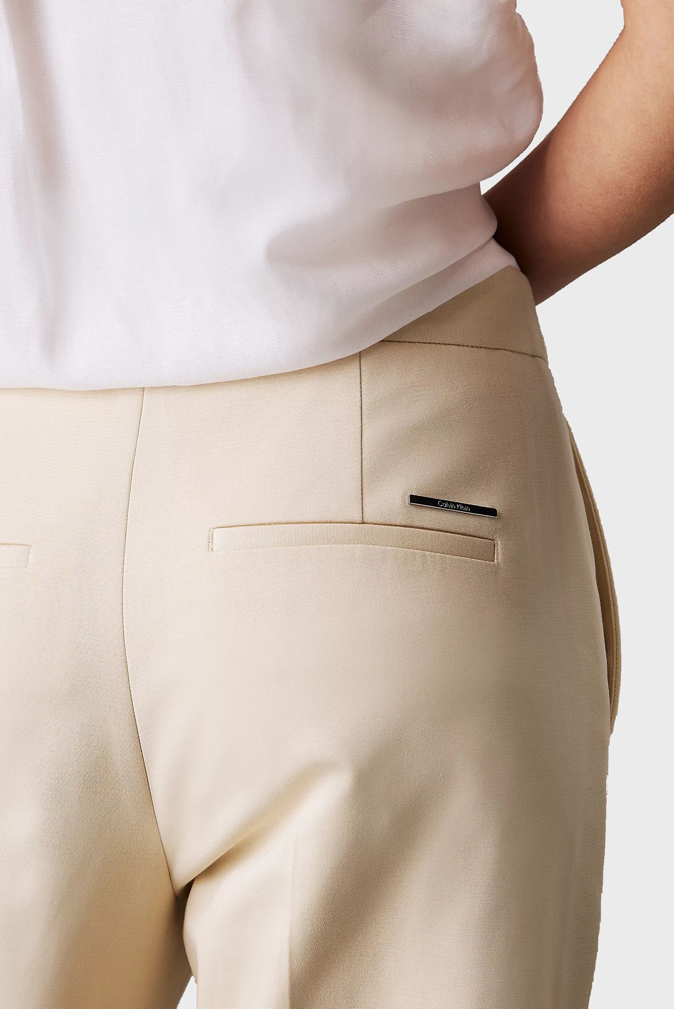 Женские бежевые брюки COTTON STRETCH SLIM 4