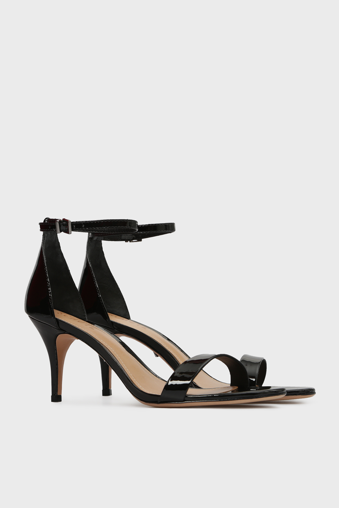 Женские черные кожаные босоножки 7