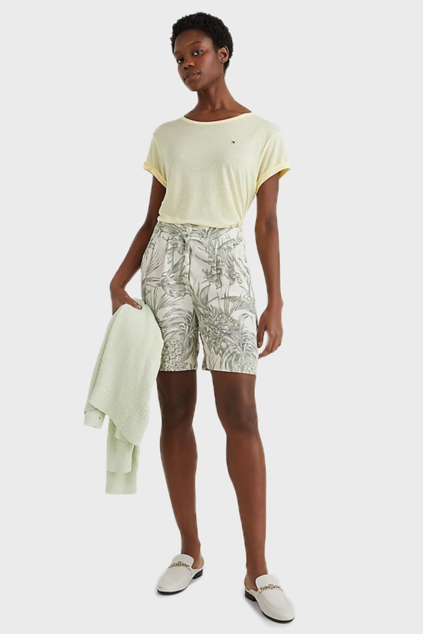 Женские шорты с узором TENCEL PRINT PLEATED 5