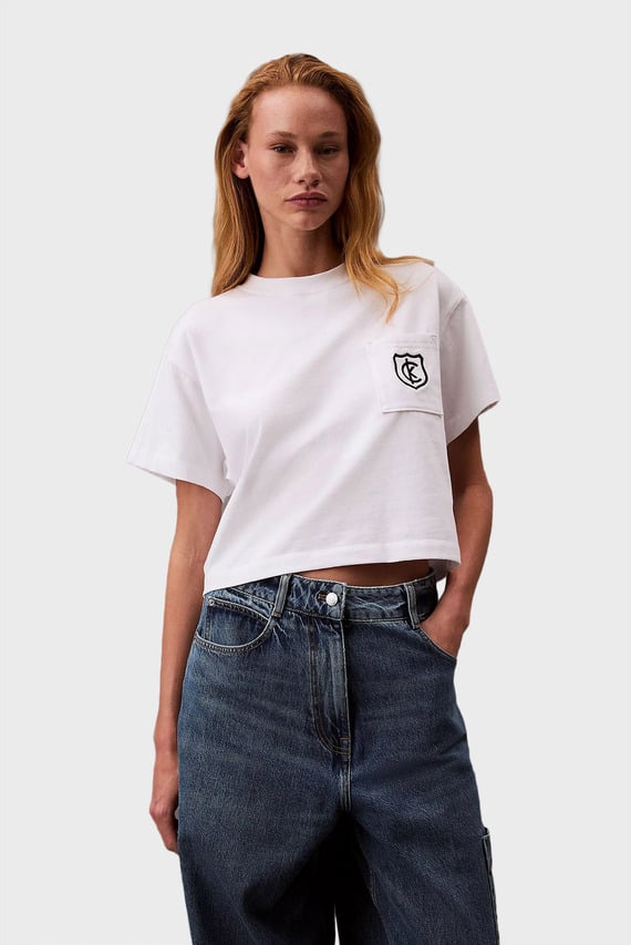 Футболка SS BOXY CK CREST CROP POCKET TEE