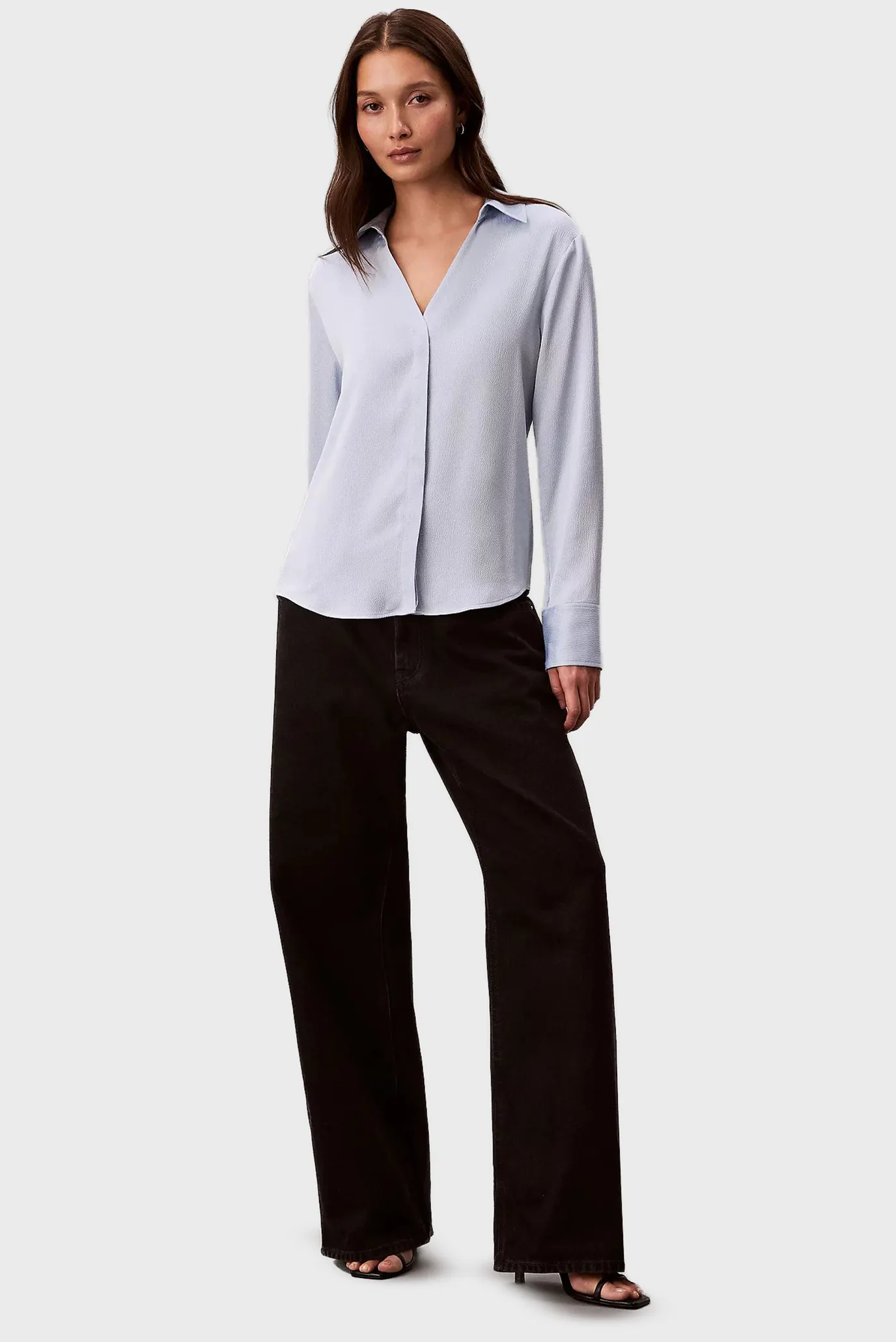 Рубашка HAMMERED SATIN FITTED SHIRT 2