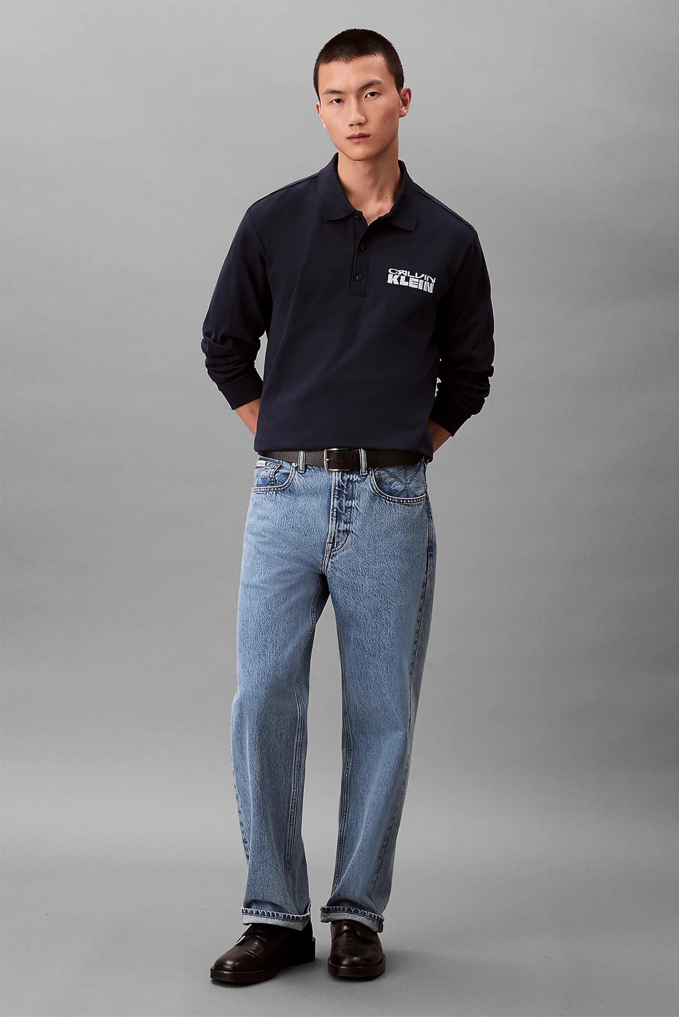 Поло с длинным рукавом LS SUEDED HEAVY JERSEY POLO 2