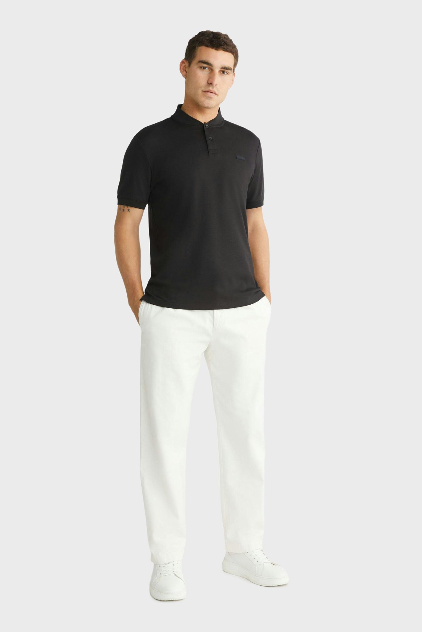 Мужское черное поло SMOOTH COTTON STAND 4