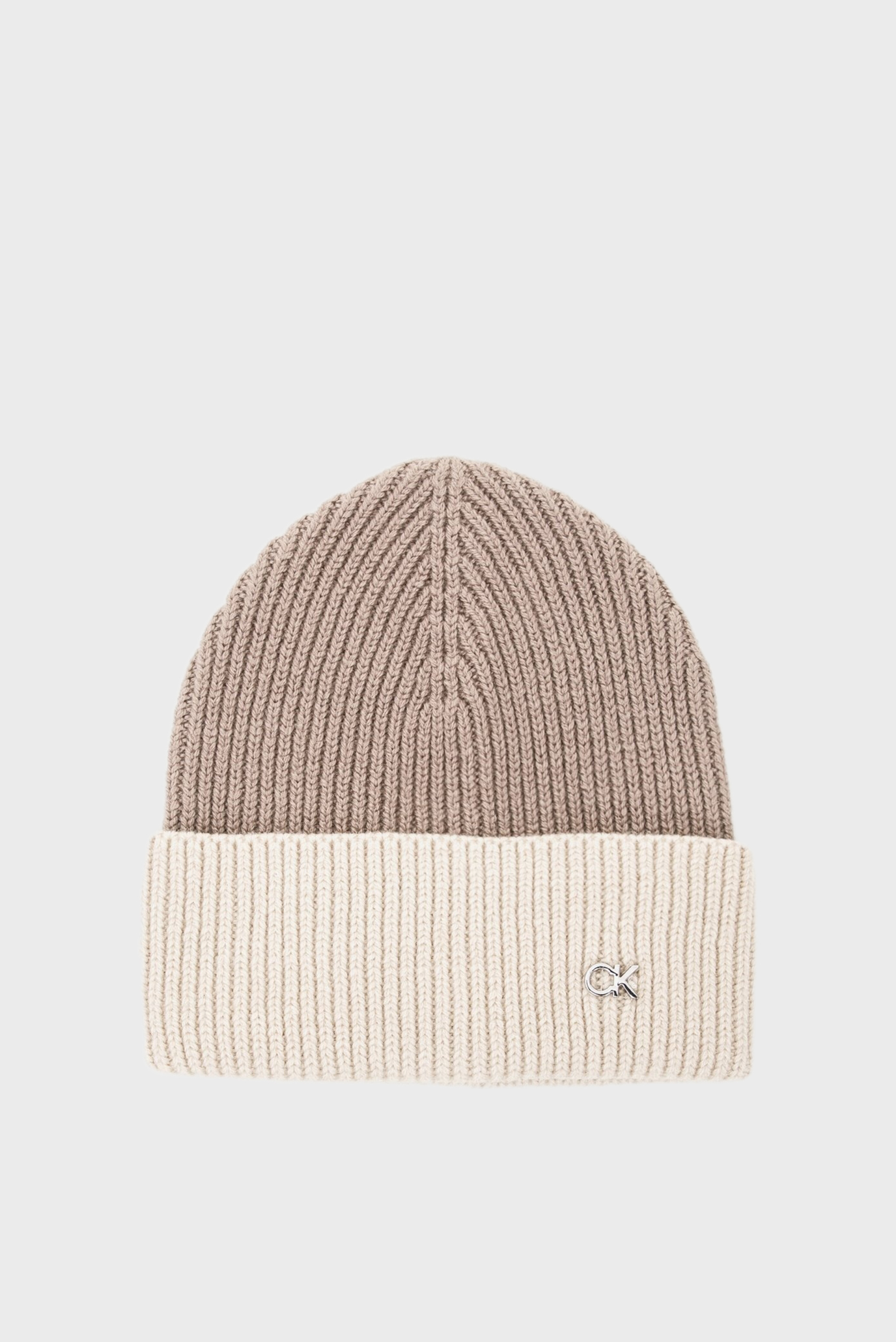 Шапка/CK METAL TWO-TONE CHUNKY BEANIE 1