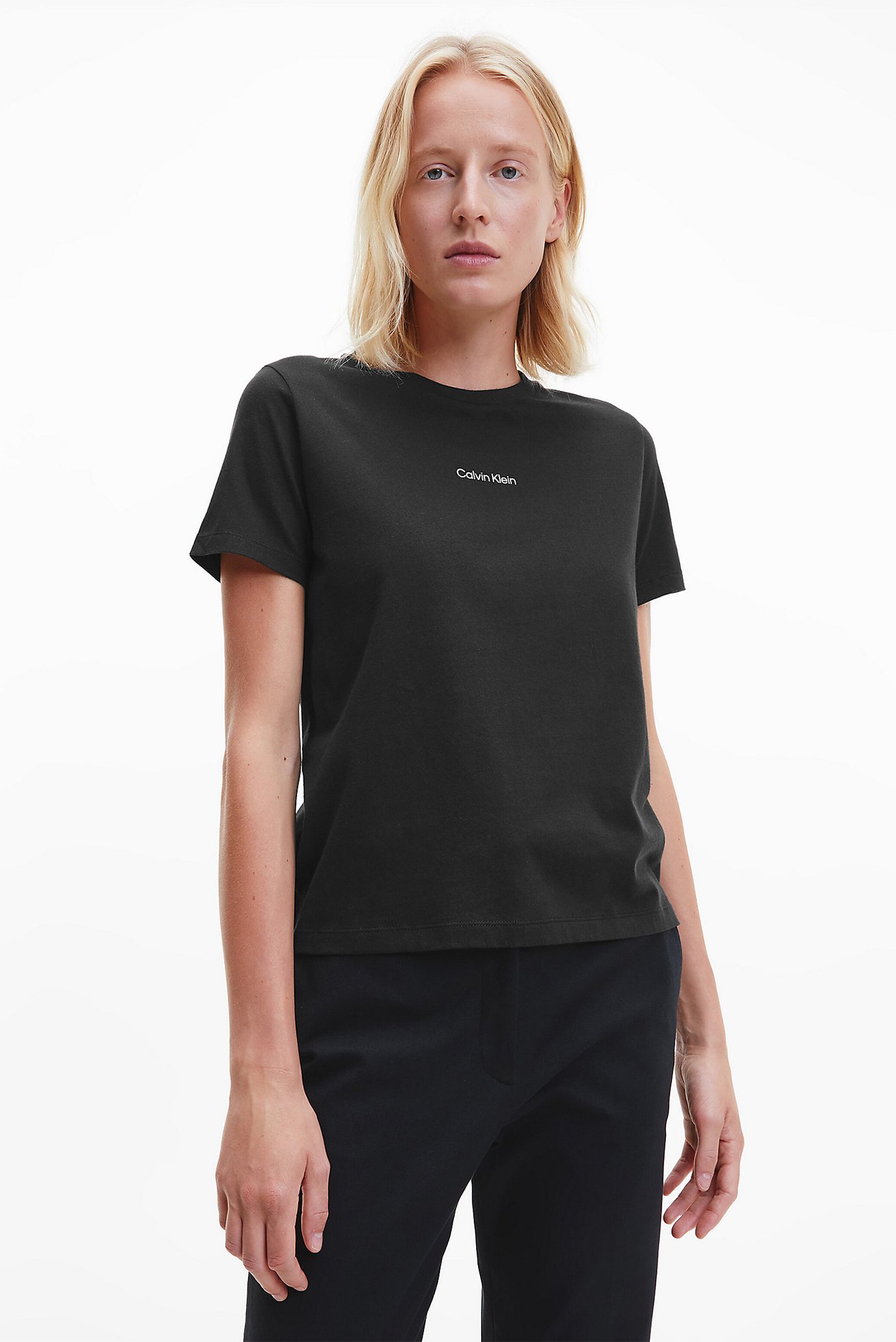 Женская черная футболка MICRO LOGO REGULAR 1