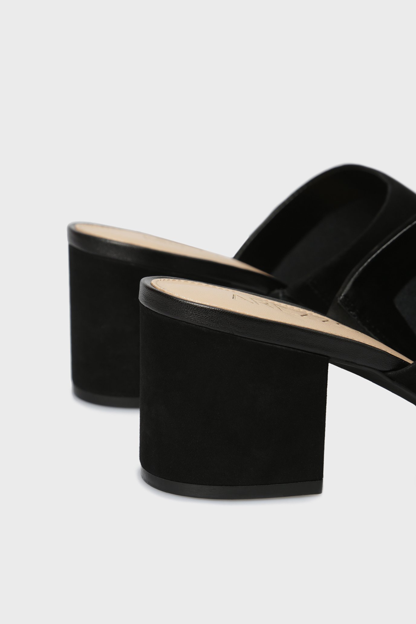 Женские черные кожаные мюли 5