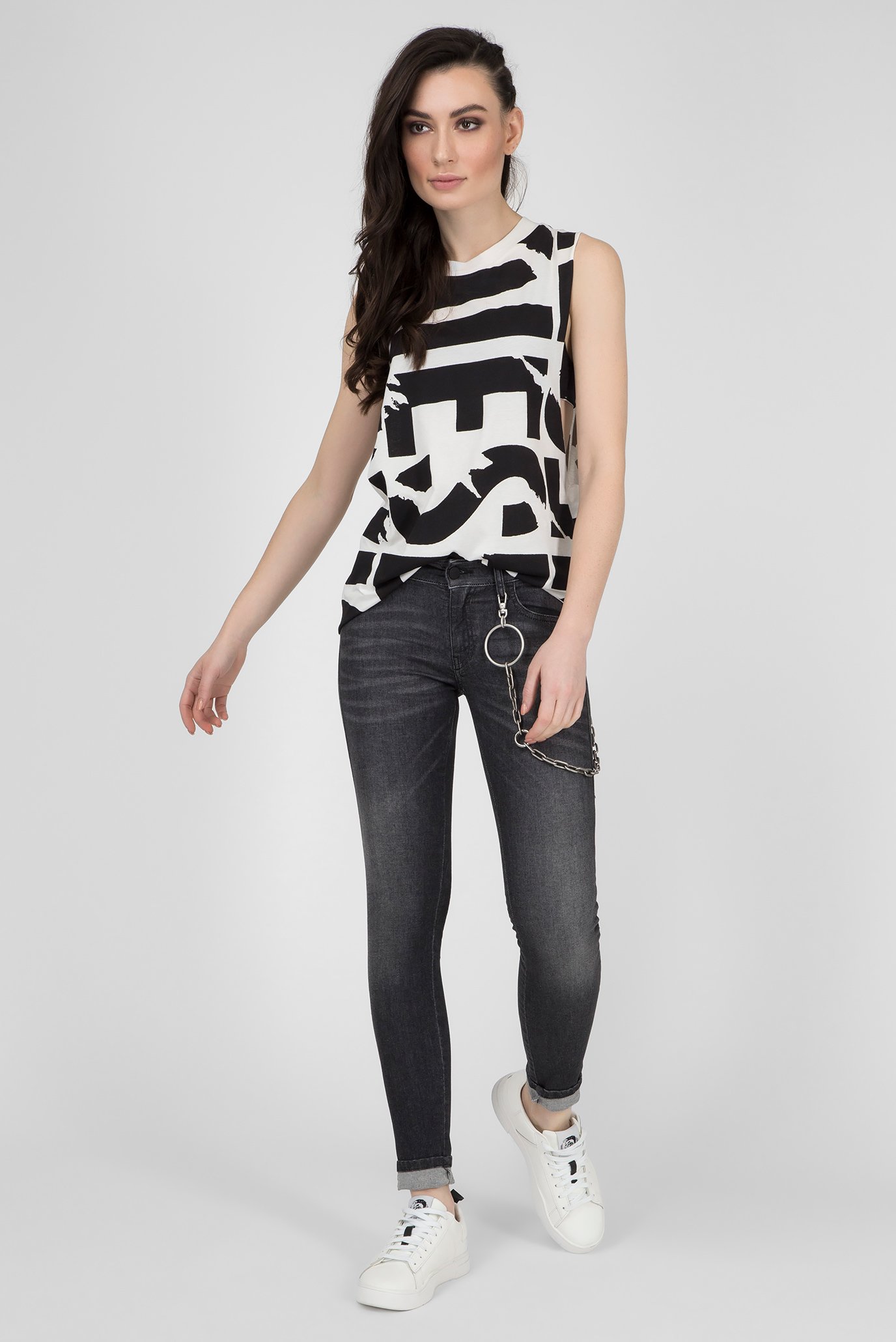 Женские темно-серые джинсы SLANDY-LOW 5