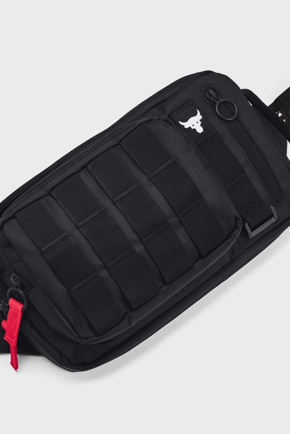 Мужская черная поясная сумка UA Project Rock Waist Bag