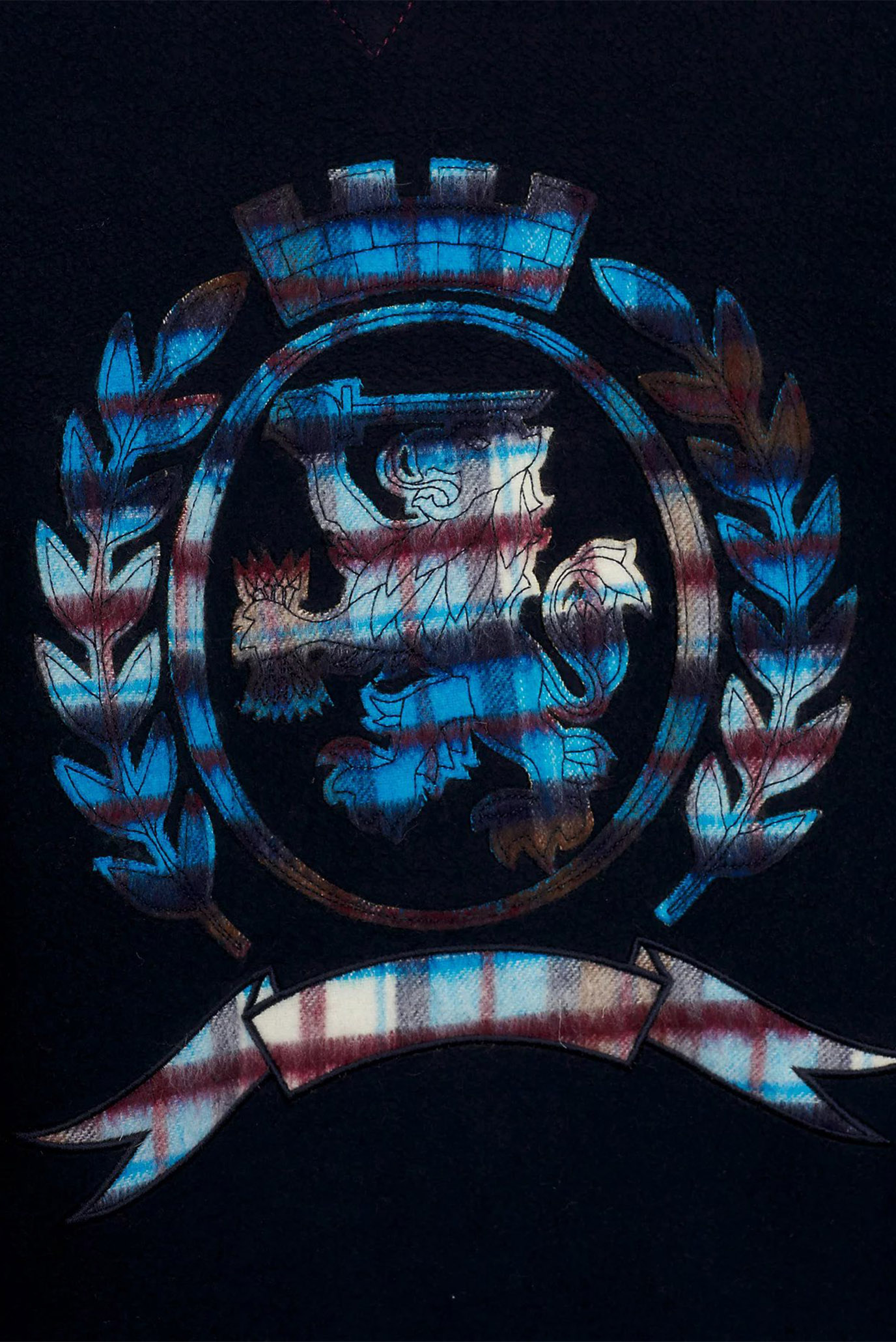 Мужской темно-синий свитшот THC TARTAN OVERSIZED CNECK 6